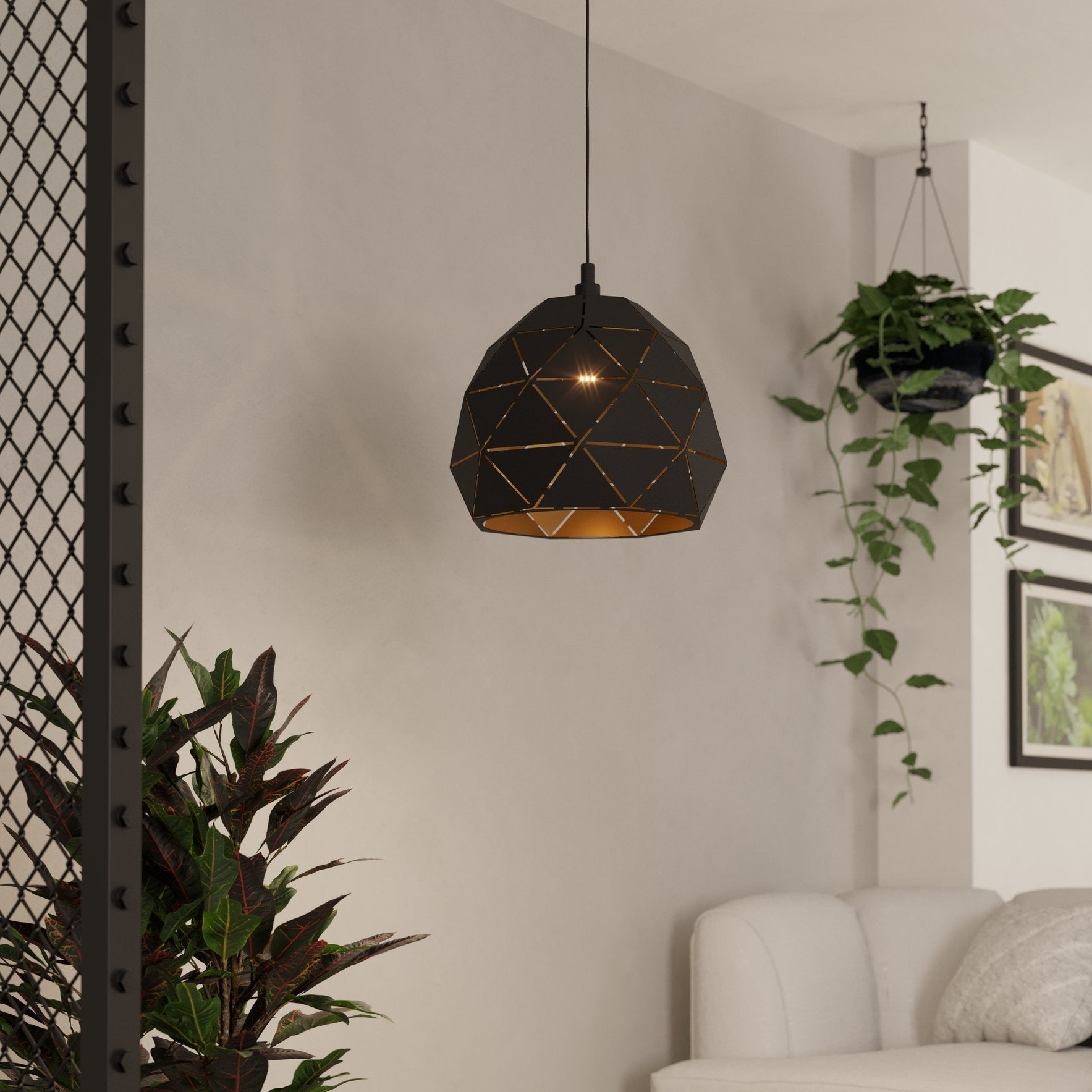 Pendul Vintage ROCCAFORTE 110CM Eglo NEGRU + AURIU / VINTAGE SI RETRO DESIGN Lighting Fixtures