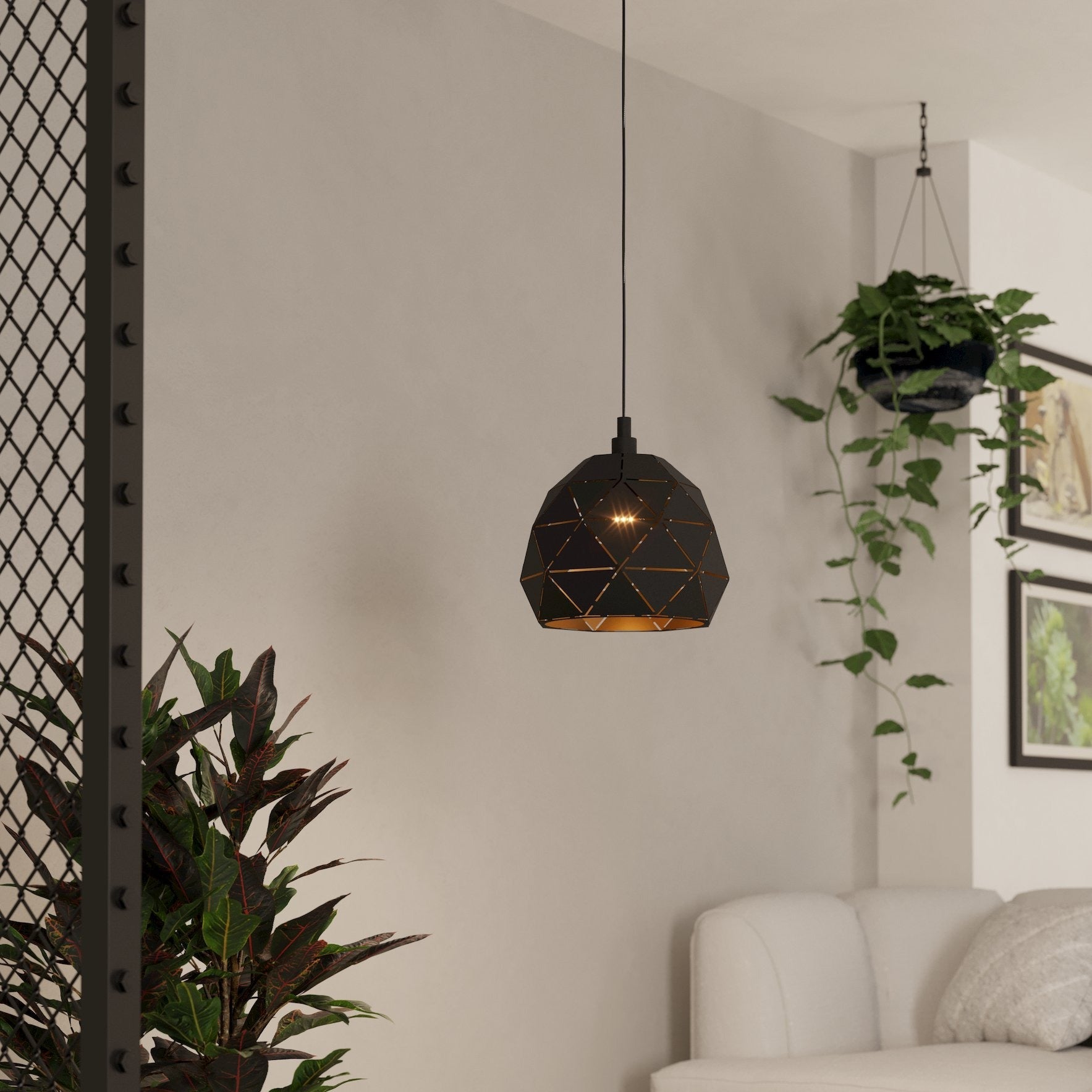 Pendul Vintage Mini ROCCAFORTE 110CM Eglo NEGRU + AURIU / VINTAGE SI RETRO DESIGN Lighting Fixtures