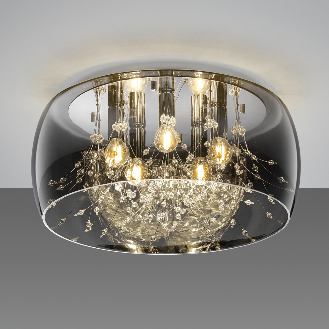 Lustra Chrome 5xE14 ShinePulse 28W ARGINTIE / ABAJUR Chandeliers