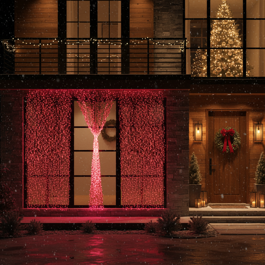 Instalatie LED Perdea Everred 2.5x3m Lumina Rosie 720 LED-uri IP44