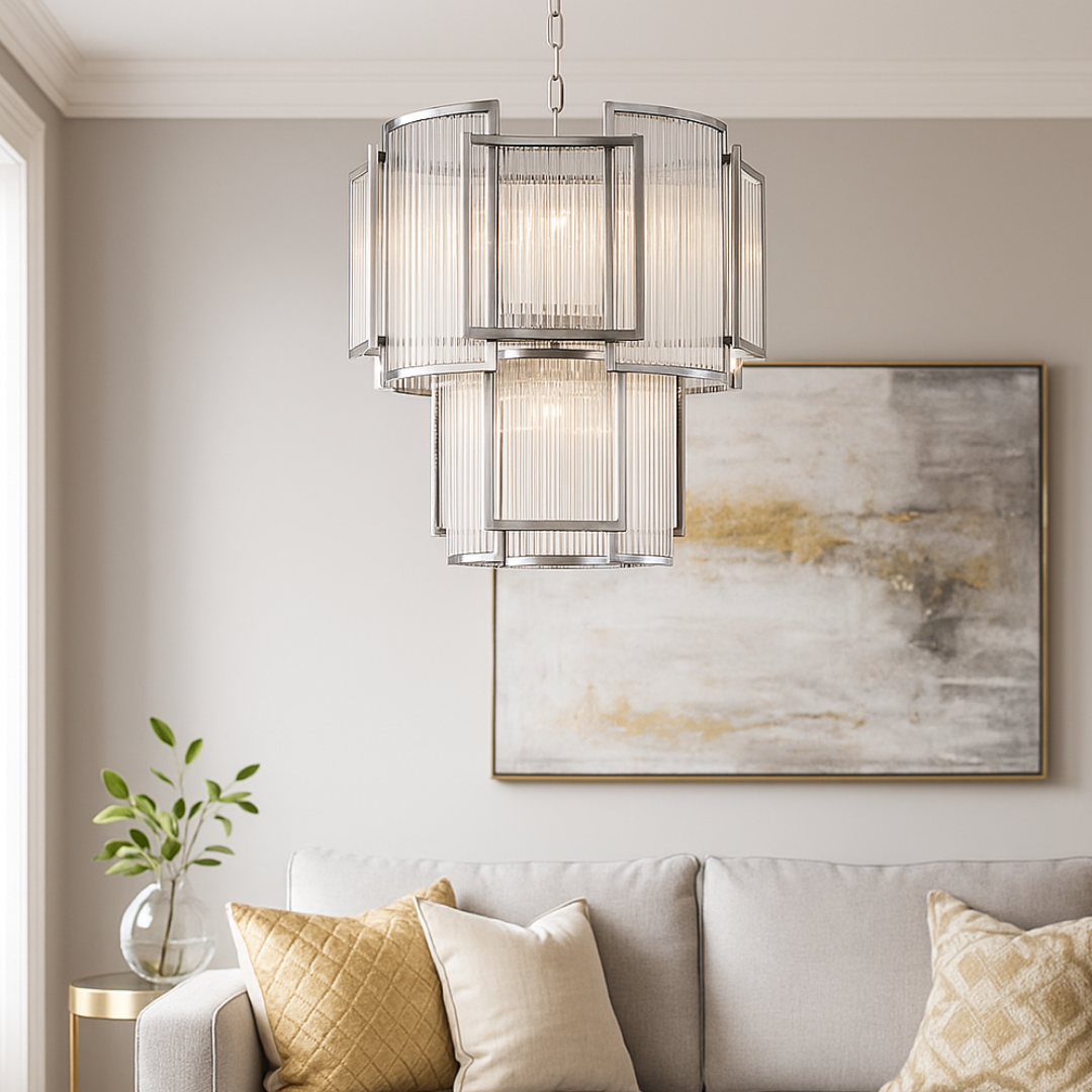 Lustra Suspendata 8xE14 Chrome Vissaro CHROME / CRISTAL Chandeliers