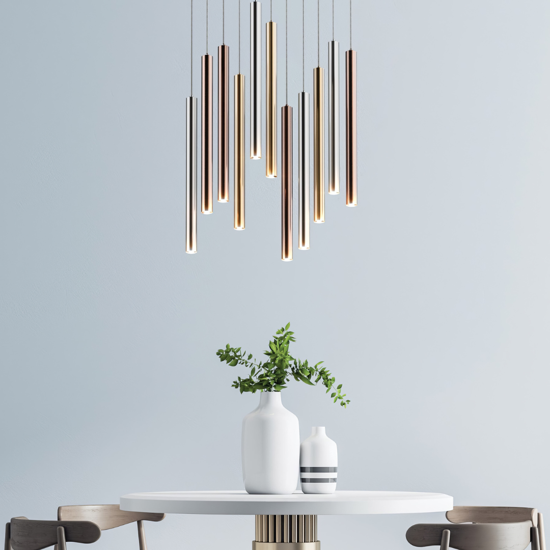 Lustra LED Chrome/Gold/Copper 11x5W 3000K CHROME / SUSPENDATE Lighting Fixtures