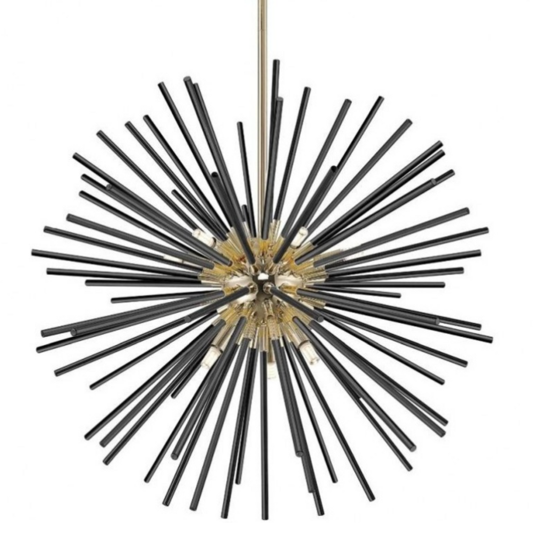 Lustra LED Black + Gold Serico NEGRU + AURIU / MINIMALIST DESIGN Lighting Fixtures