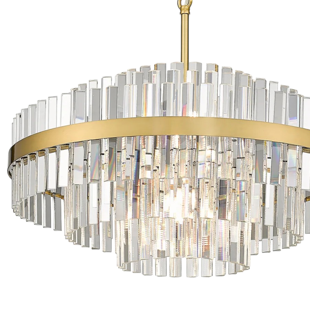 Candelabru Cristal 12xG9 Gold Kanso ALB + AURIU / CRISTAL / 60CM Chandeliers Crystal
