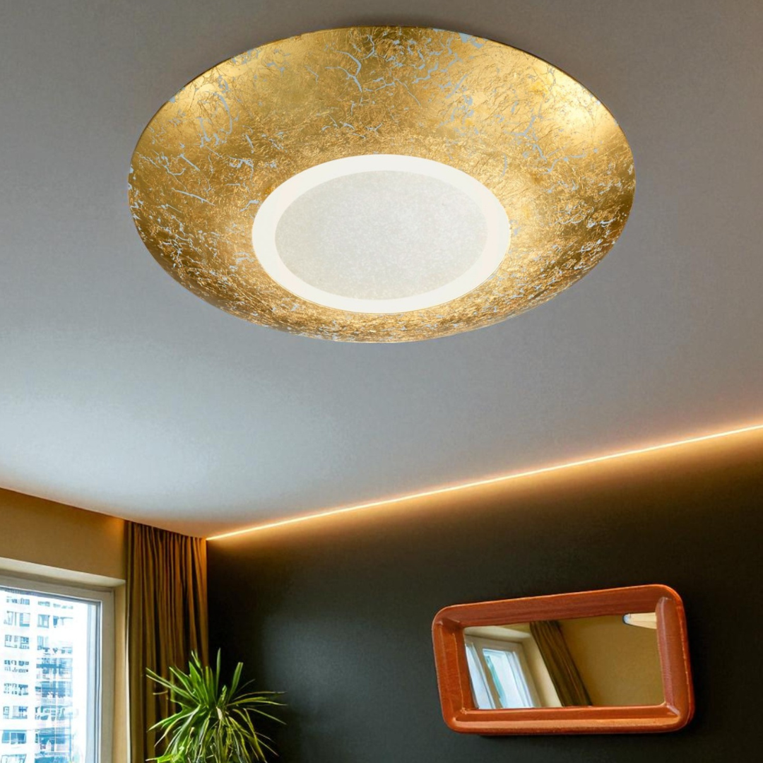 Lustra LED CHIROS Gold CIRCLE DESIGN / AURIE / 32CM CEILING LIGHT
