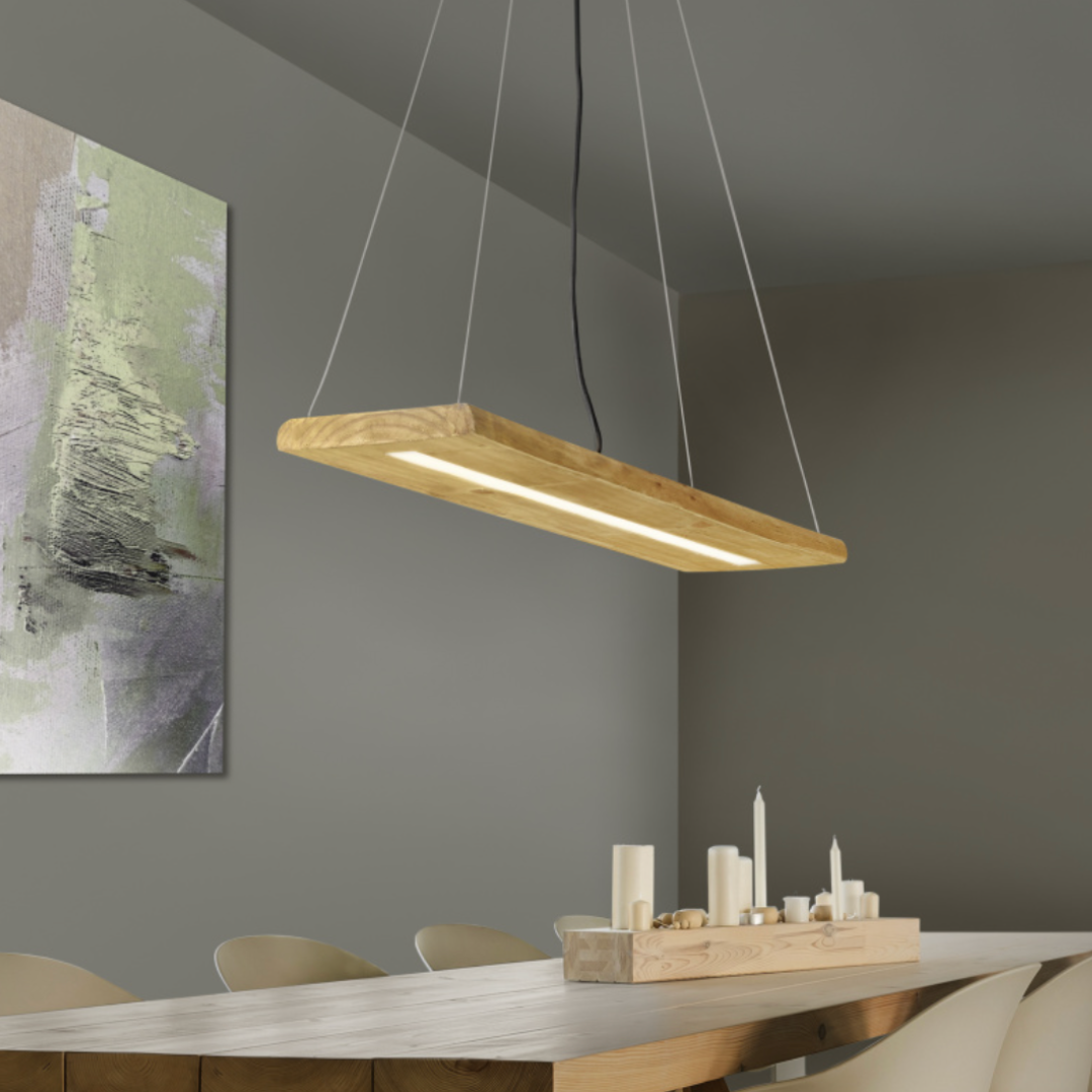 Lustra LED Suspendata BRAD 27W LEMN / SUSPENDATE Lighting Fixtures