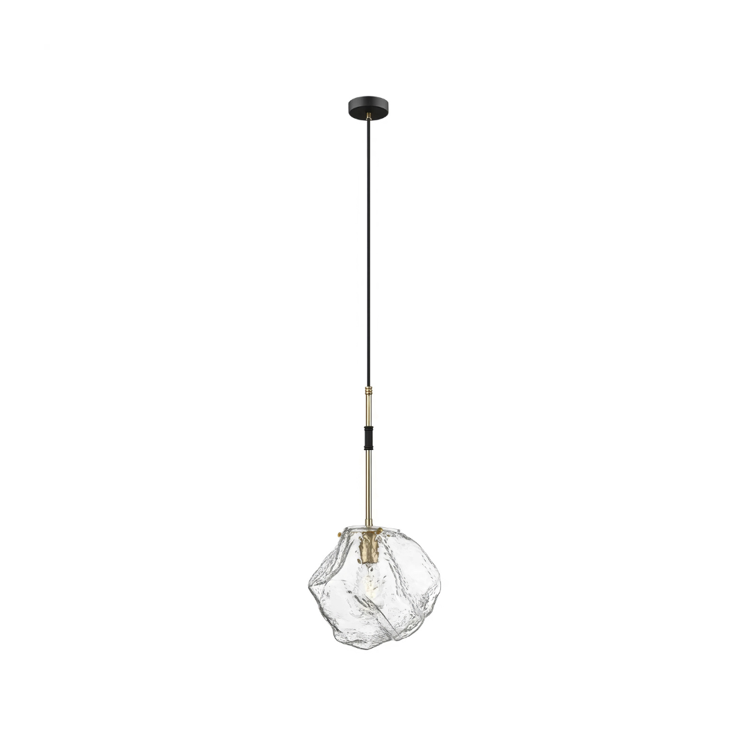 Pendul 1xE27 Matte Black + Gold IceArt NEGRU + AURIU / MINIMALIST DESIGN Lighting Fixtures