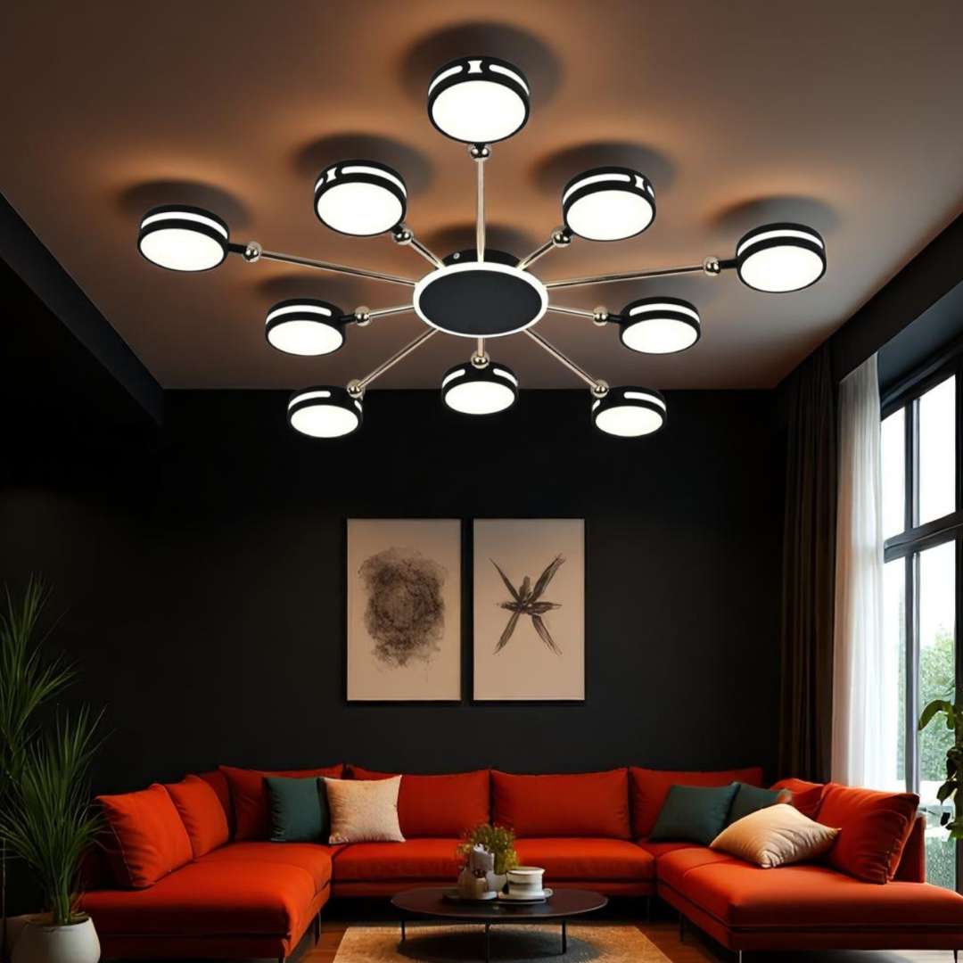 Lustra LED Aplicata Meili 100CM NEAGRA / 60CM CEILING LIGHT