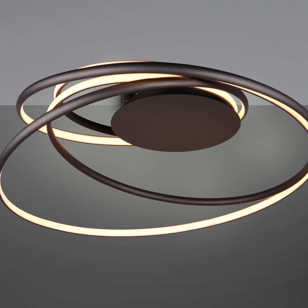 Lustra LED Aplicata NALA CIRCLE DESIGN / NEAGRA / 72CM CEILING LIGHT