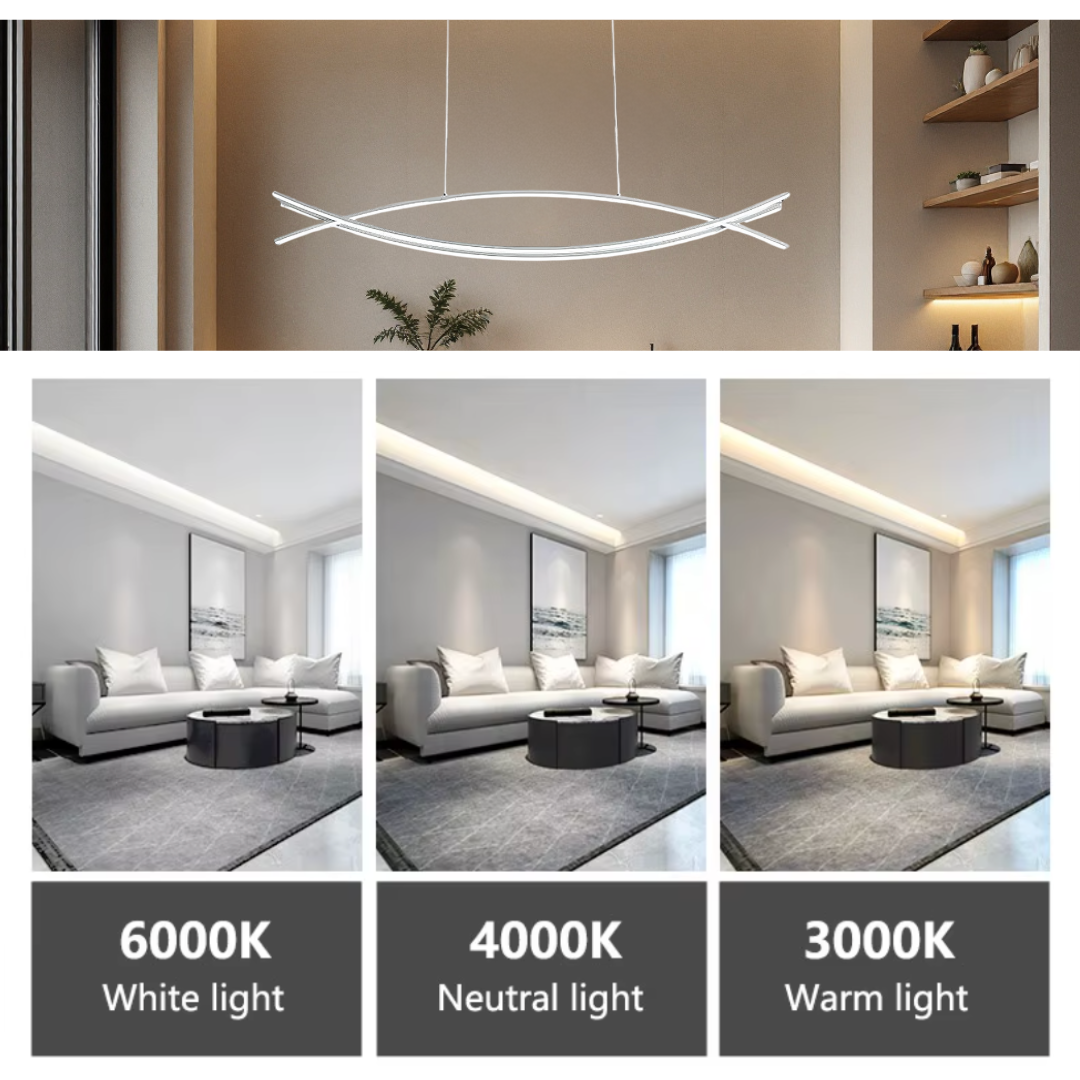 Lustra LED 80W OFFICE Suspendata WHITE cu Telecomanda WHITE / 120CM / SUSPENDATE Lighting Fixtures