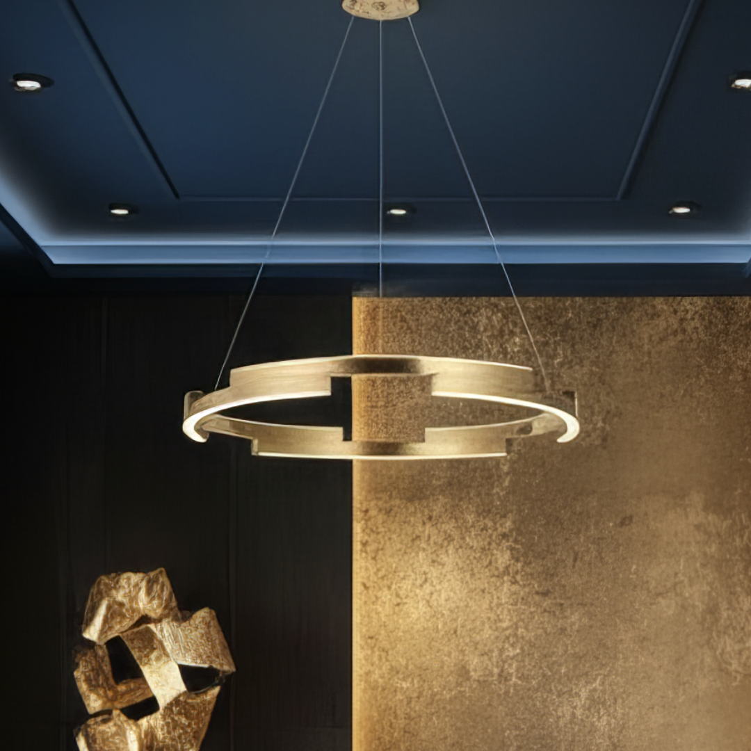 Lustra LED Orbis Cu Telecomanda Wifi 2.4G Gold 3 Culori AURIE / SUSPENDATE / 60CM Lighting Fixtures