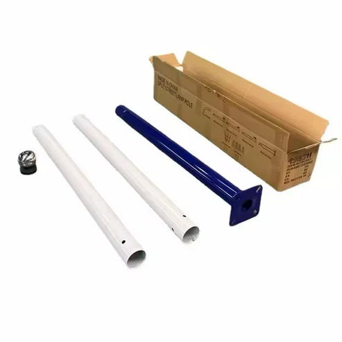 Stalp Metalic Alb/Albastru Modular 5m STALP ORNAMENTAL / Alb/Albastru ornamental pole