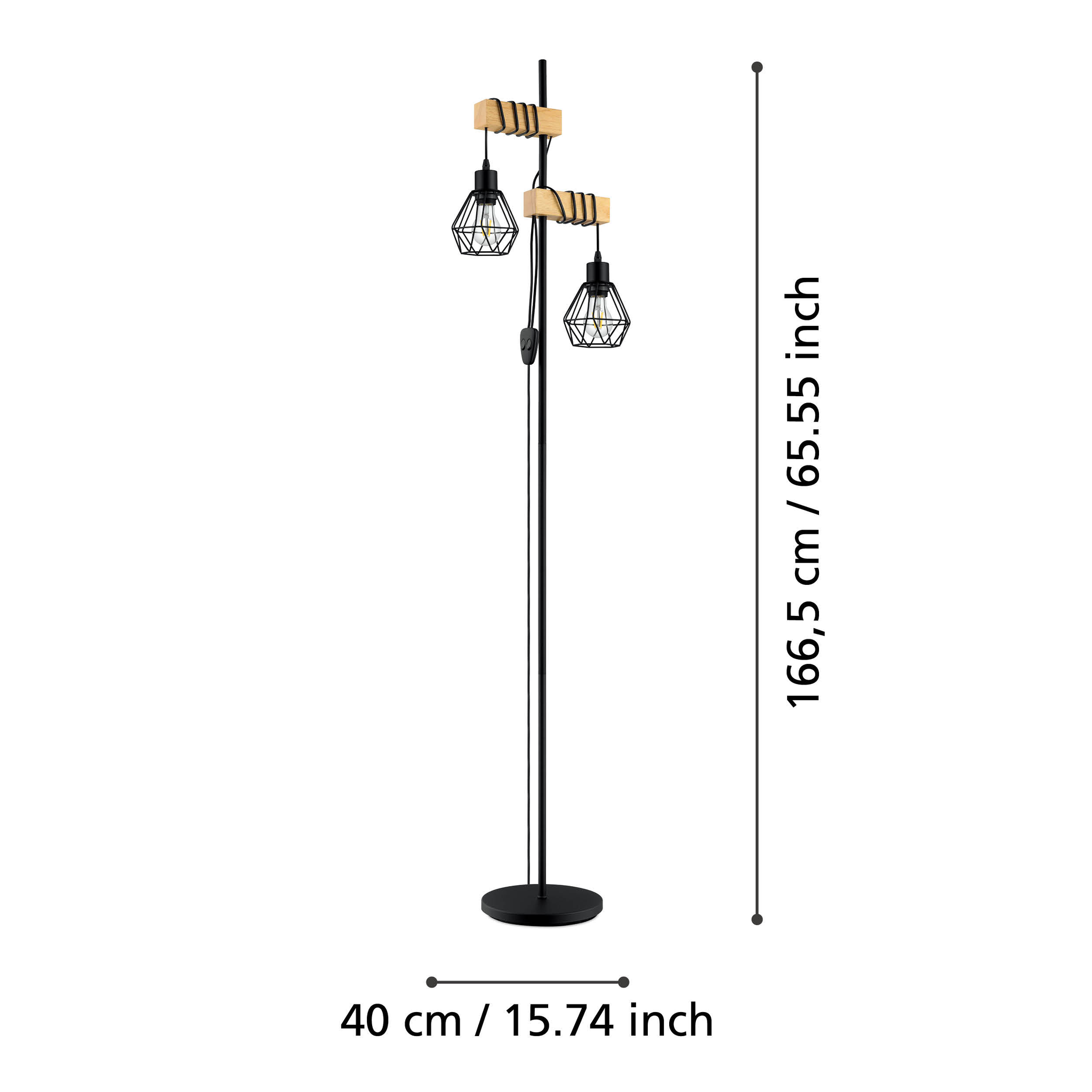 Lampadar TOWNSHEND 5 Abajur Black & Brown 167CM Eglo