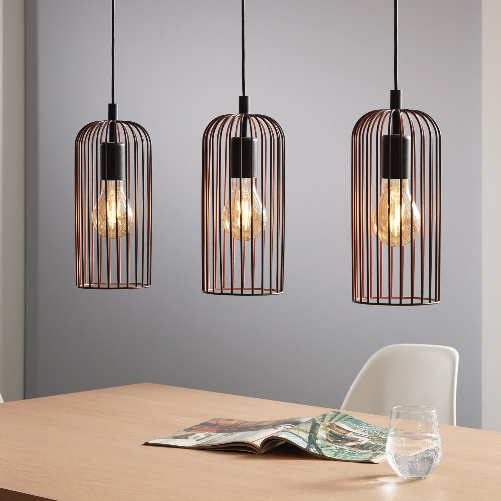 Lustra Suspendata ROCCAMENA Black 110CM NEAGRA / VINTAGE SI RETRO DESIGN / 110CM Chandeliers