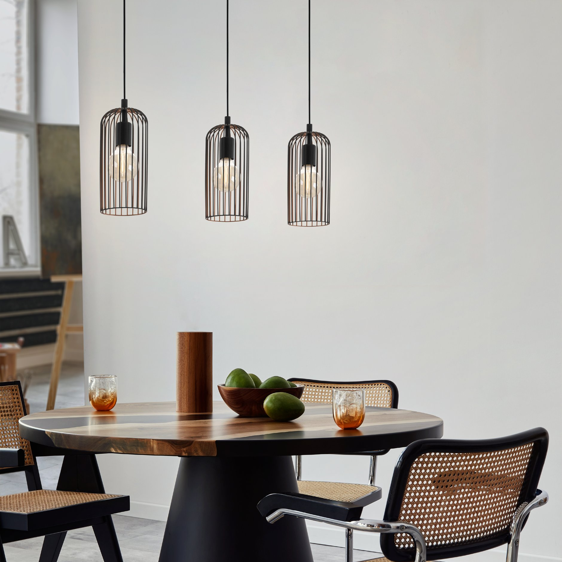 Lustra Suspendata ROCCAMENA Black 110CM NEAGRA / VINTAGE SI RETRO DESIGN / 110CM Chandeliers