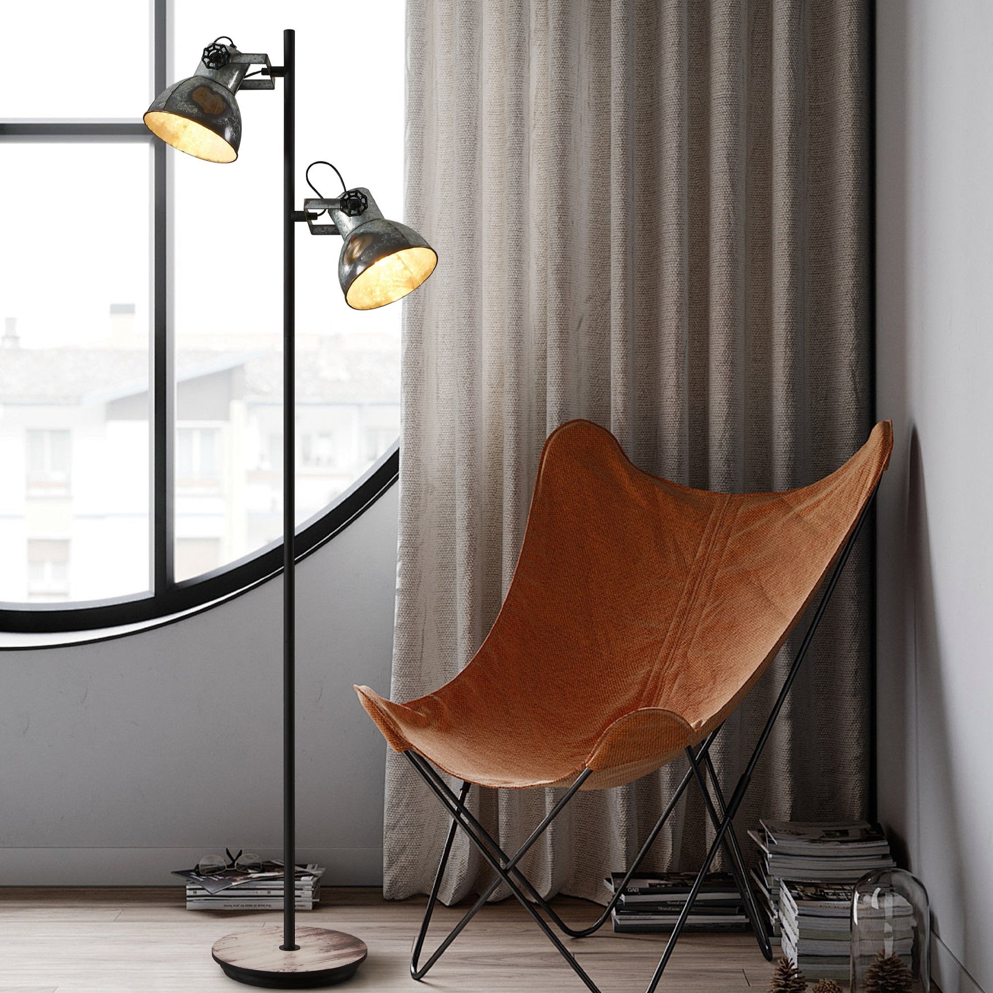 Lampadar Vintage BARNSTAPLE Black & Brown 158CM Eglo