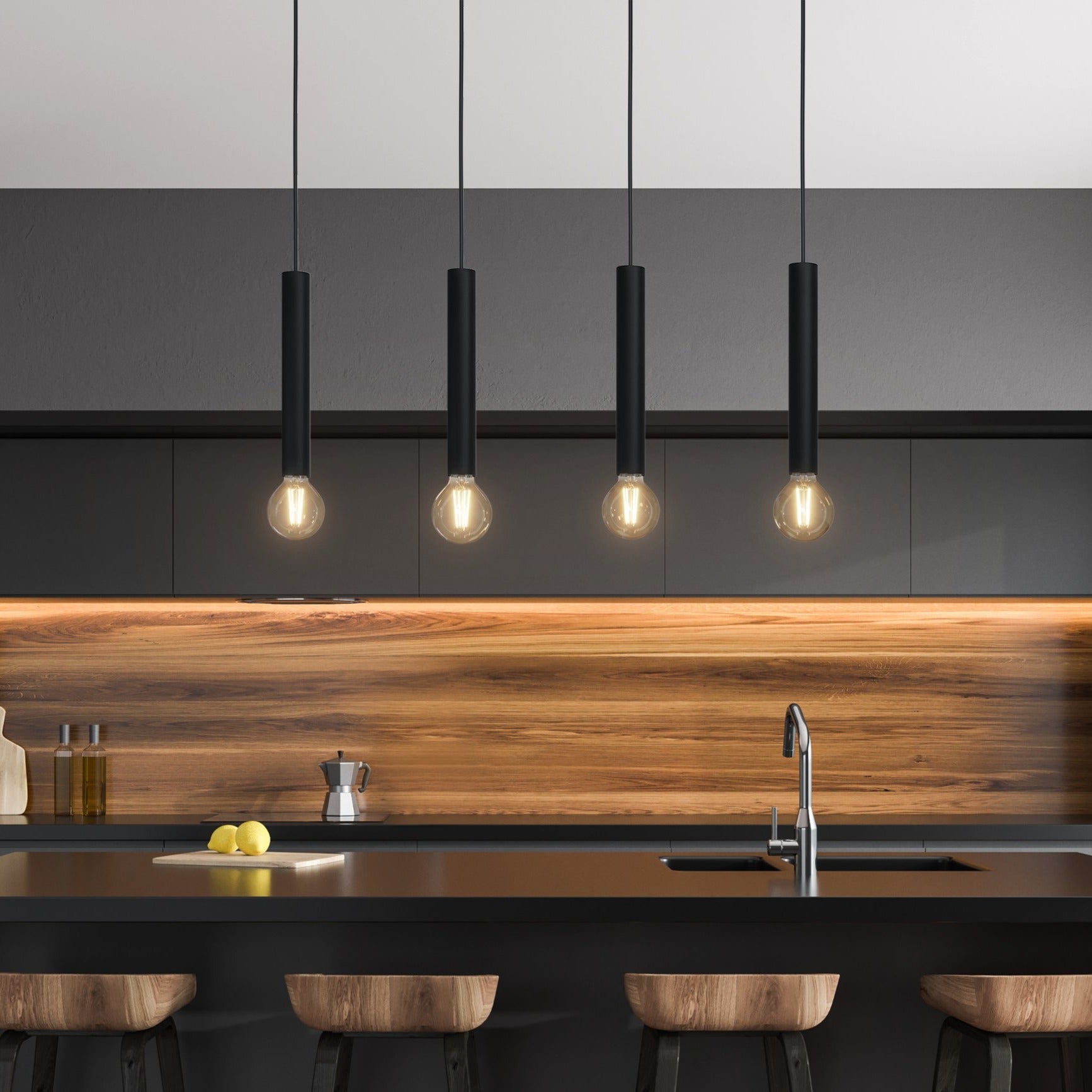 Lustra Suspendată CORTENOVA Black 110CM NEAGRA / SUSPENDATE / 110CM Chandeliers