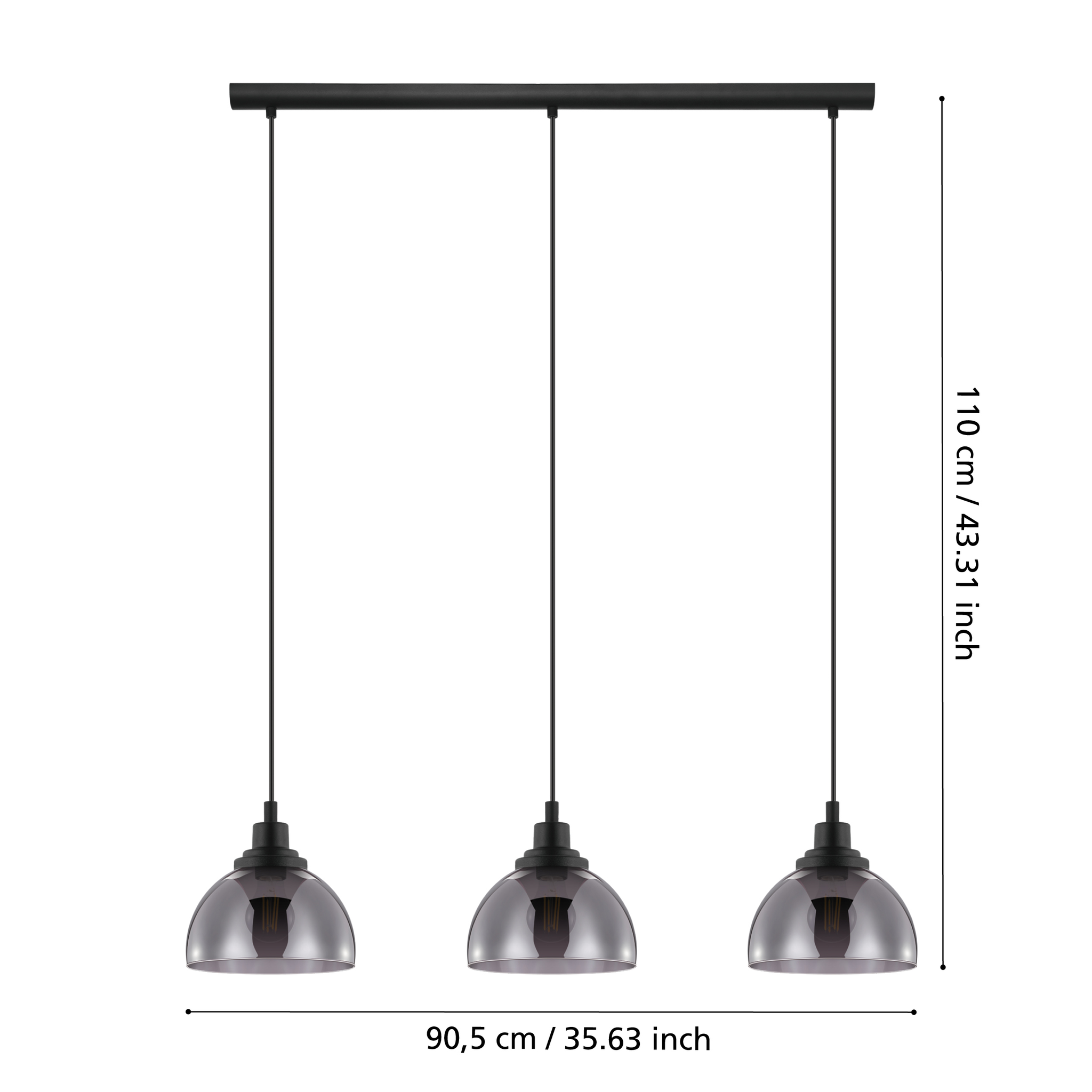 Lustra Suspendata BELESER Black 110CM NEAGRA / ABAJUR / 110CM Chandeliers
