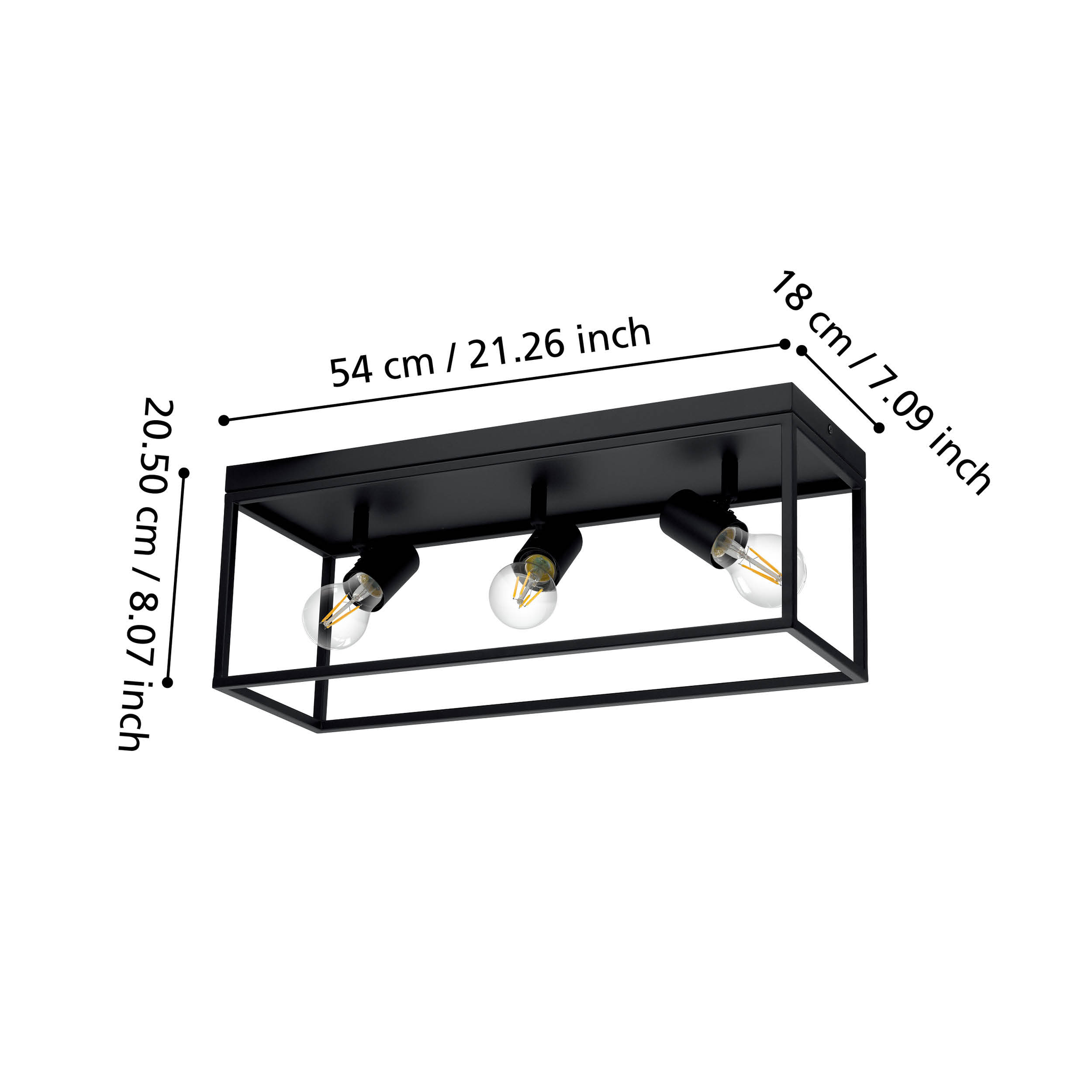 Lustra SILENTINA Black 54CM Eglo Lighting Fixtures