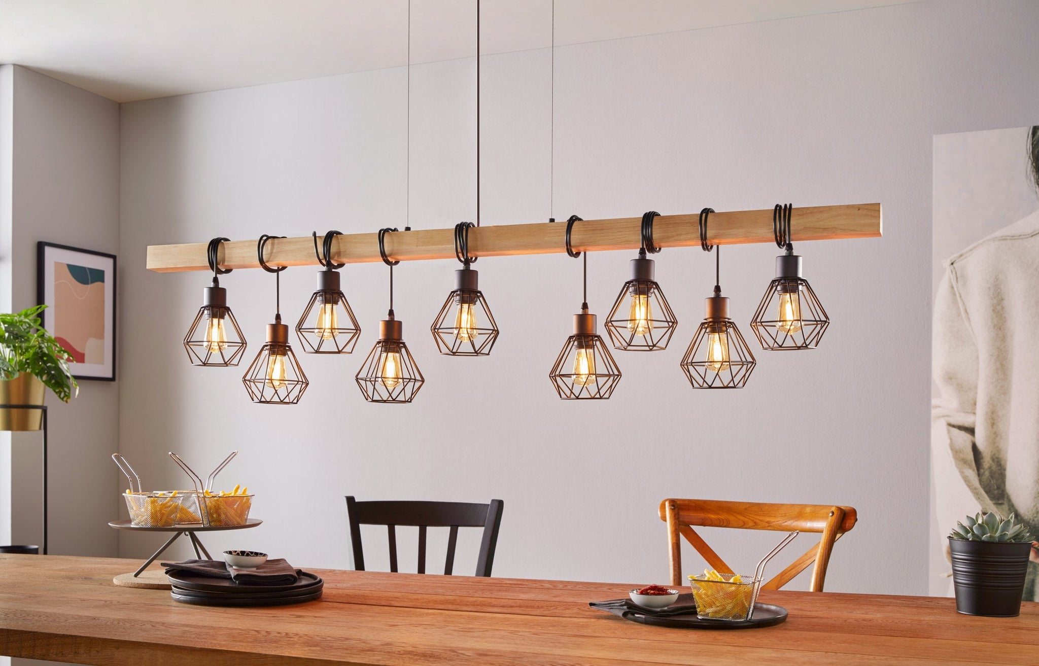 Lustra Vintage 9xE27 TOWNSHEND 5 43134 LEMN / VINTAGE SI RETRO DESIGN Lighting Fixtures