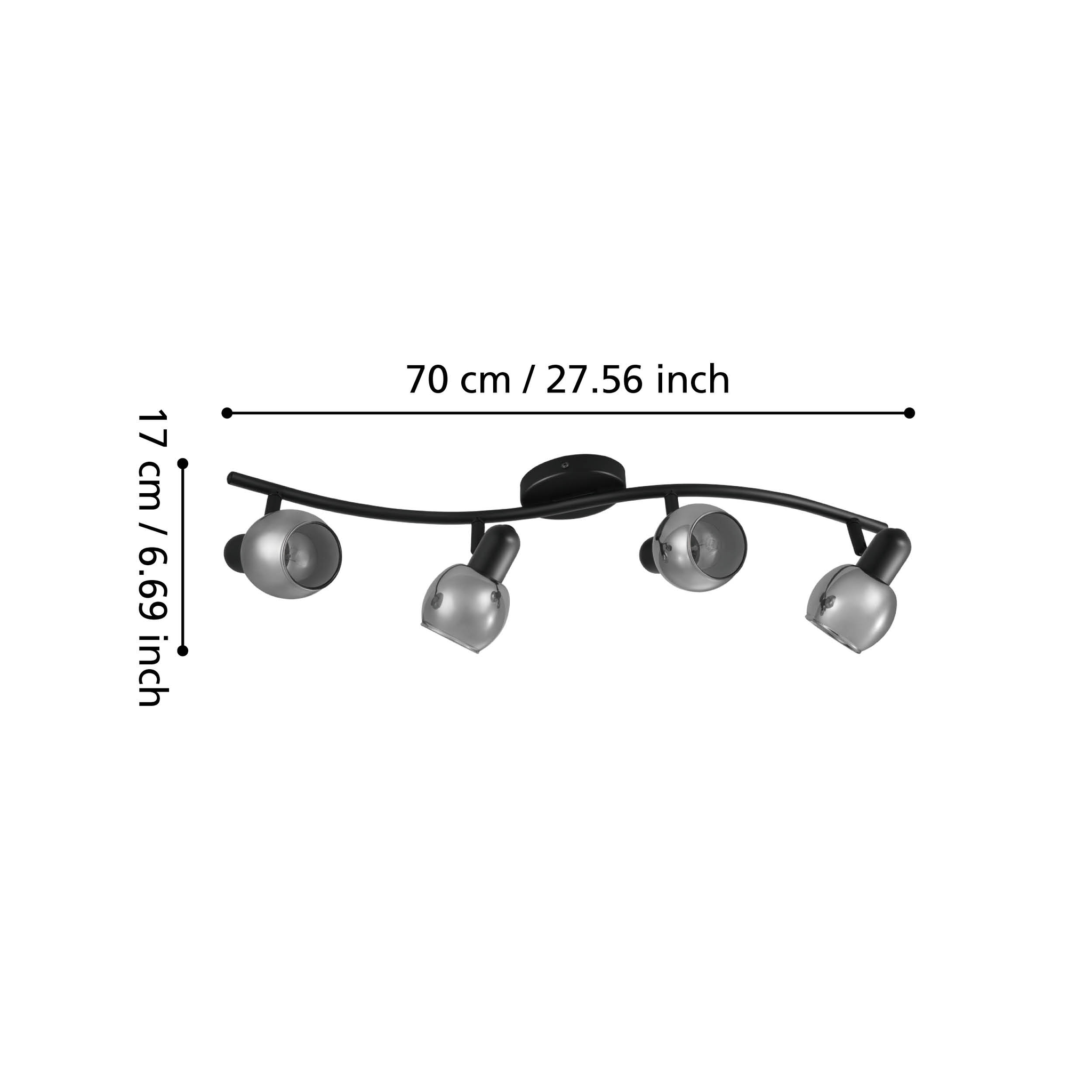 Lustra Cu 4 Spoturi Reglabile Black POLLICA 64CM NEAGRA Lighting Fixtures