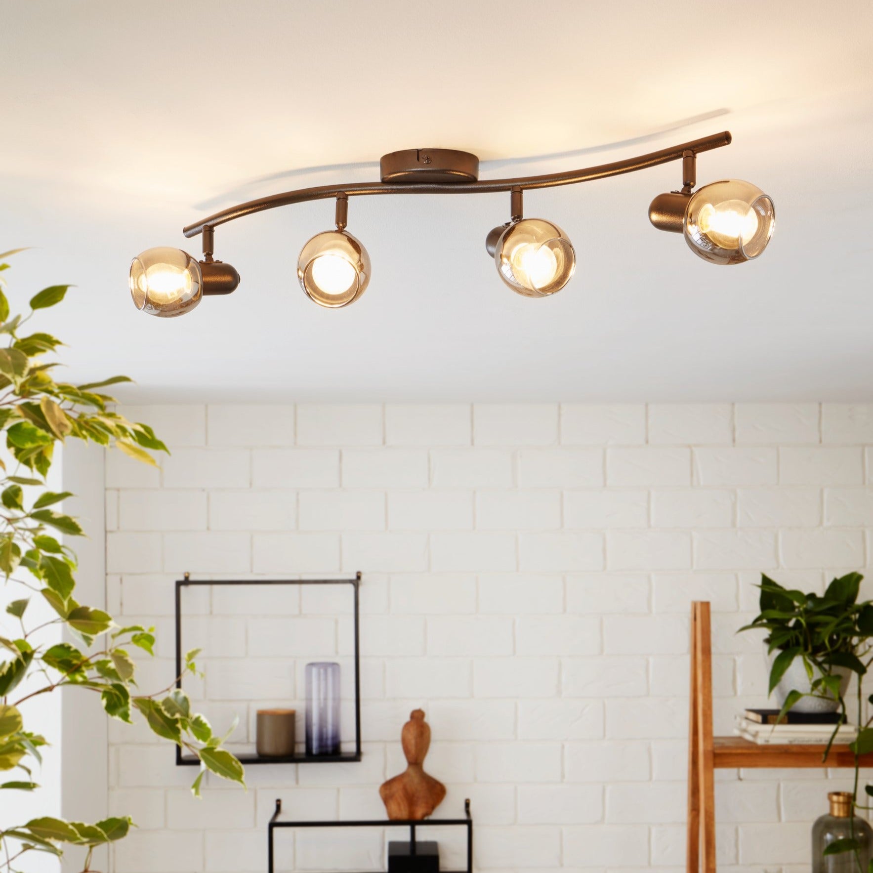 Lustra Cu 4 Spoturi Reglabile Black POLLICA 64CM NEAGRA Lighting Fixtures