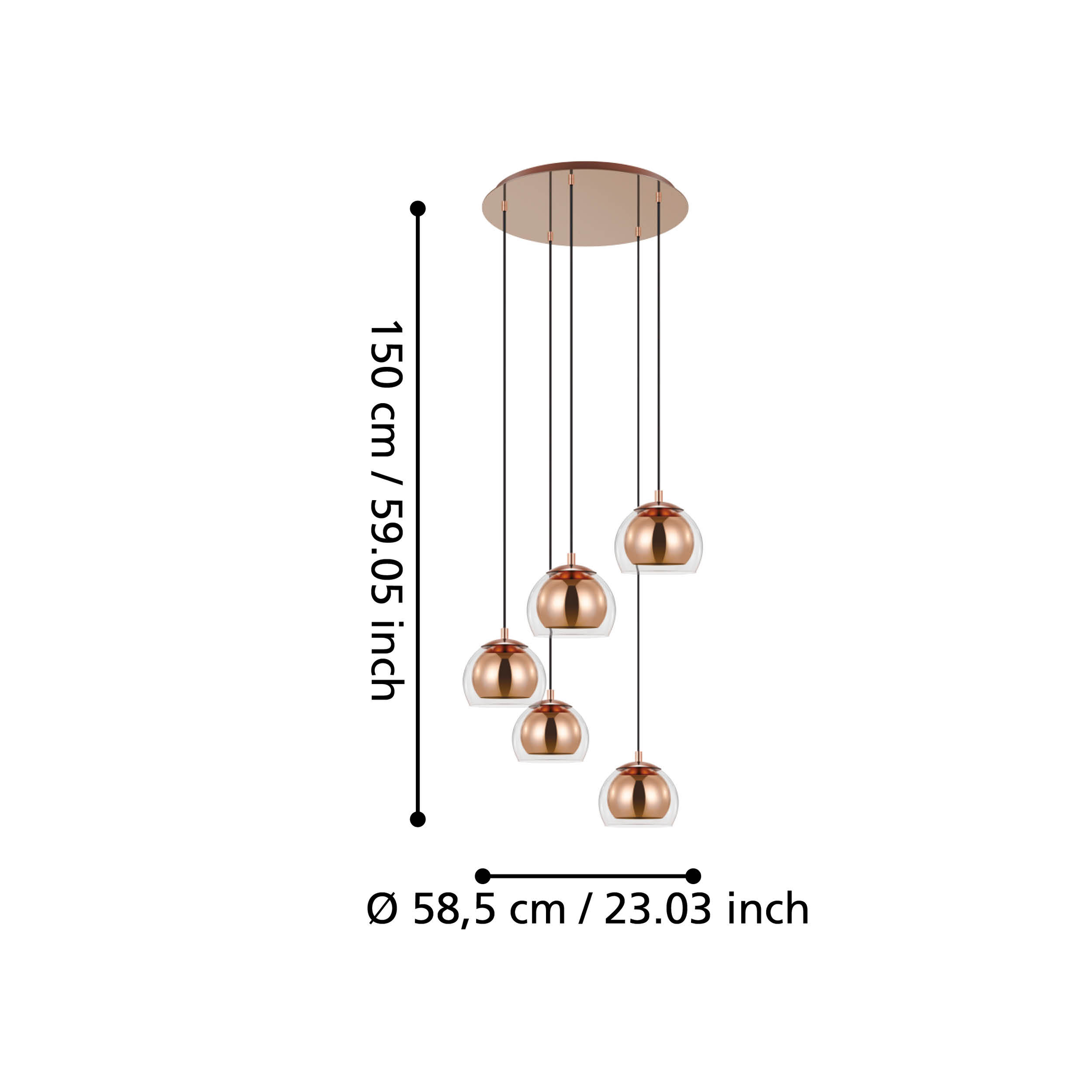 Lustra Suspendata ROCAMAR 1 Gold 150CM AURIE / ABAJUR / 110CM Chandeliers
