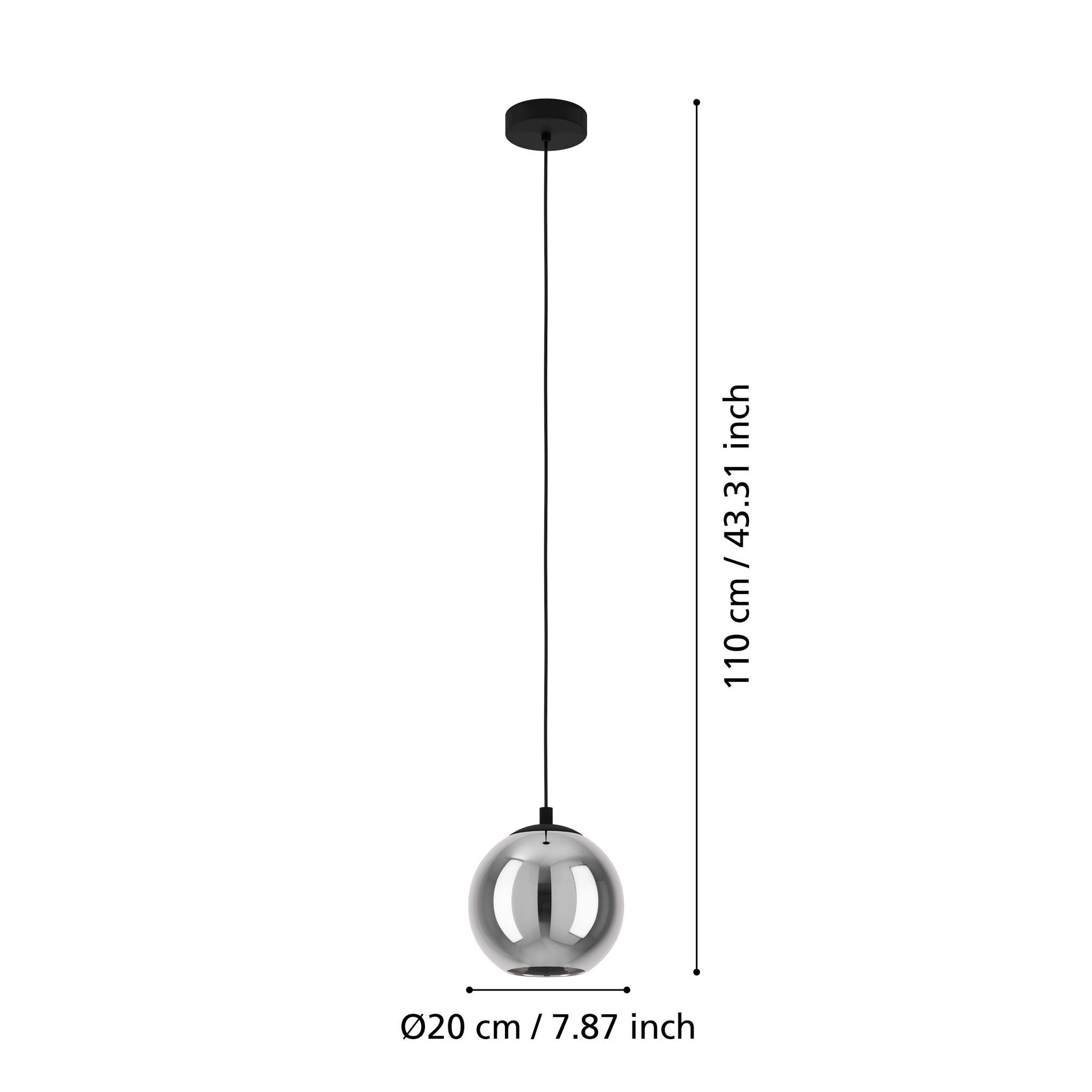 Pendul ARISCANI Black 1xE27 Eglo Ø20CM