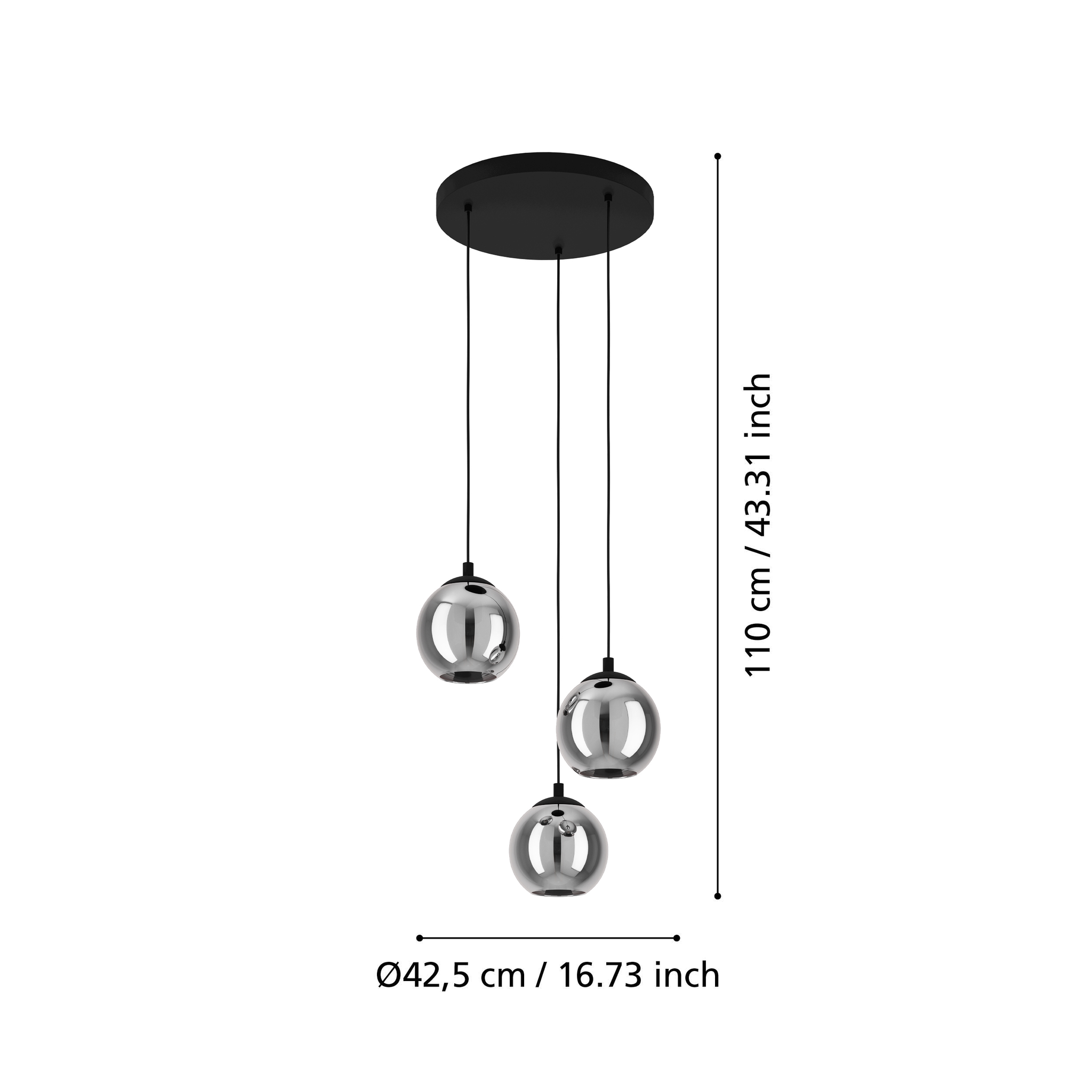 Lustra Suspendată ARISCANI Black 110CM NEAGRA / SUSPENDATE / 110CM Chandeliers