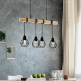 Lustra Suspendata TOWNSHEND Black & Wood Eglo