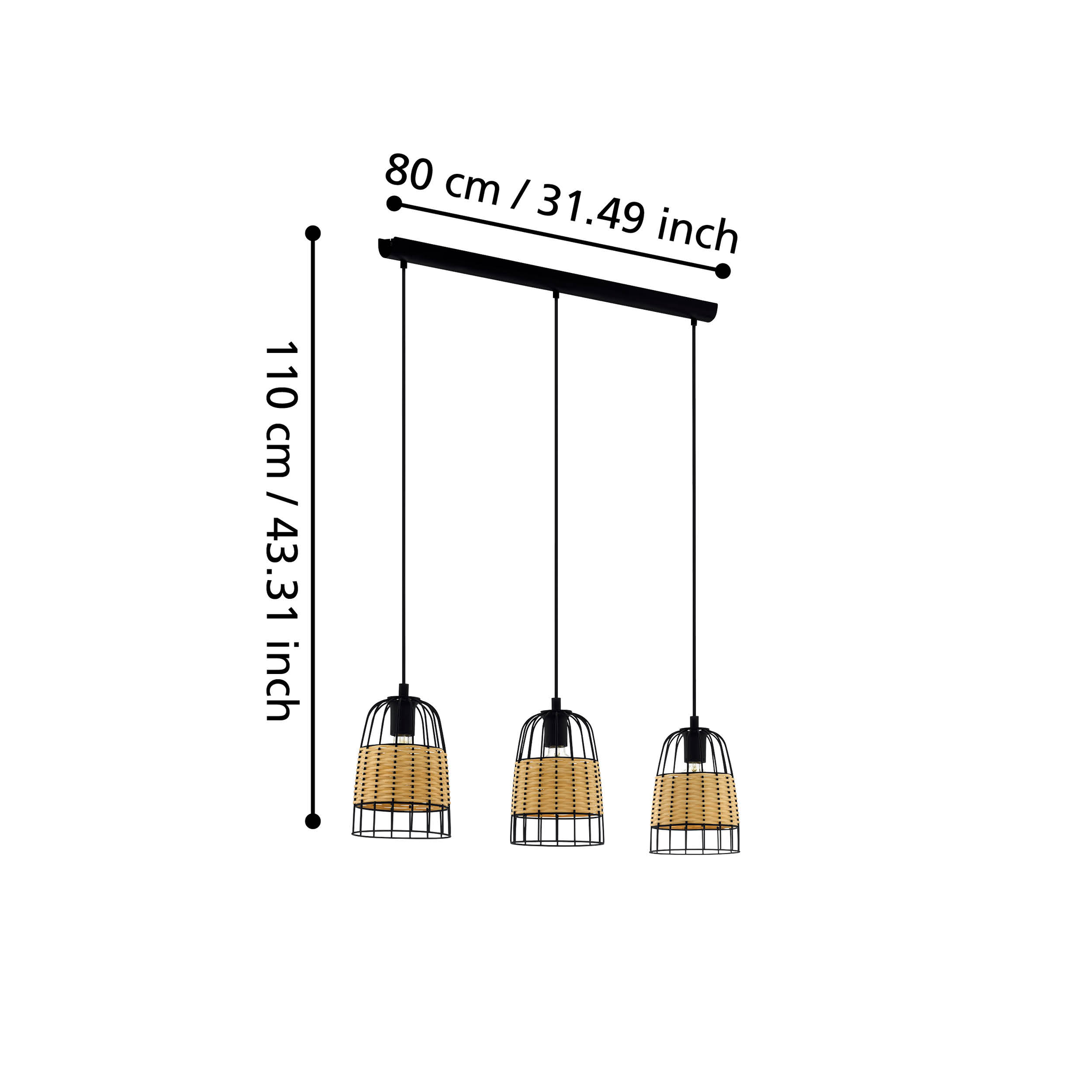 Lustra Suspendata ANWICK Wood 110CM LEMN / SUSPENDATE / 110CM Chandeliers