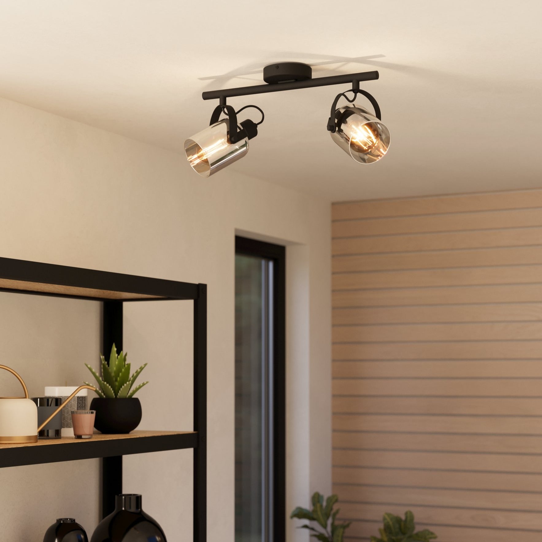 Lustra Cu 2 Spoturi Reglabile Black BERREGAS 44CM Lighting Fixtures