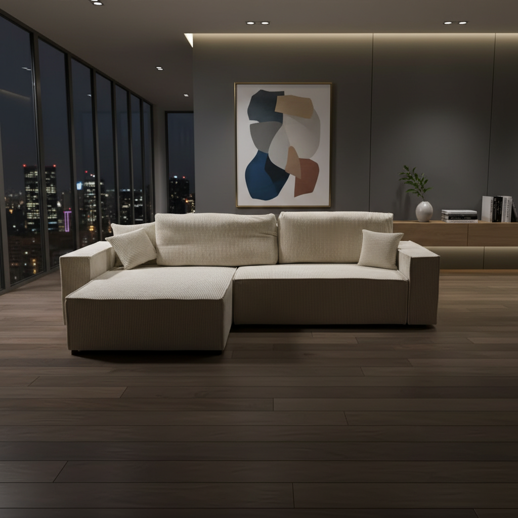 Coltar Extensibil Crem TREVIS 275x150cm