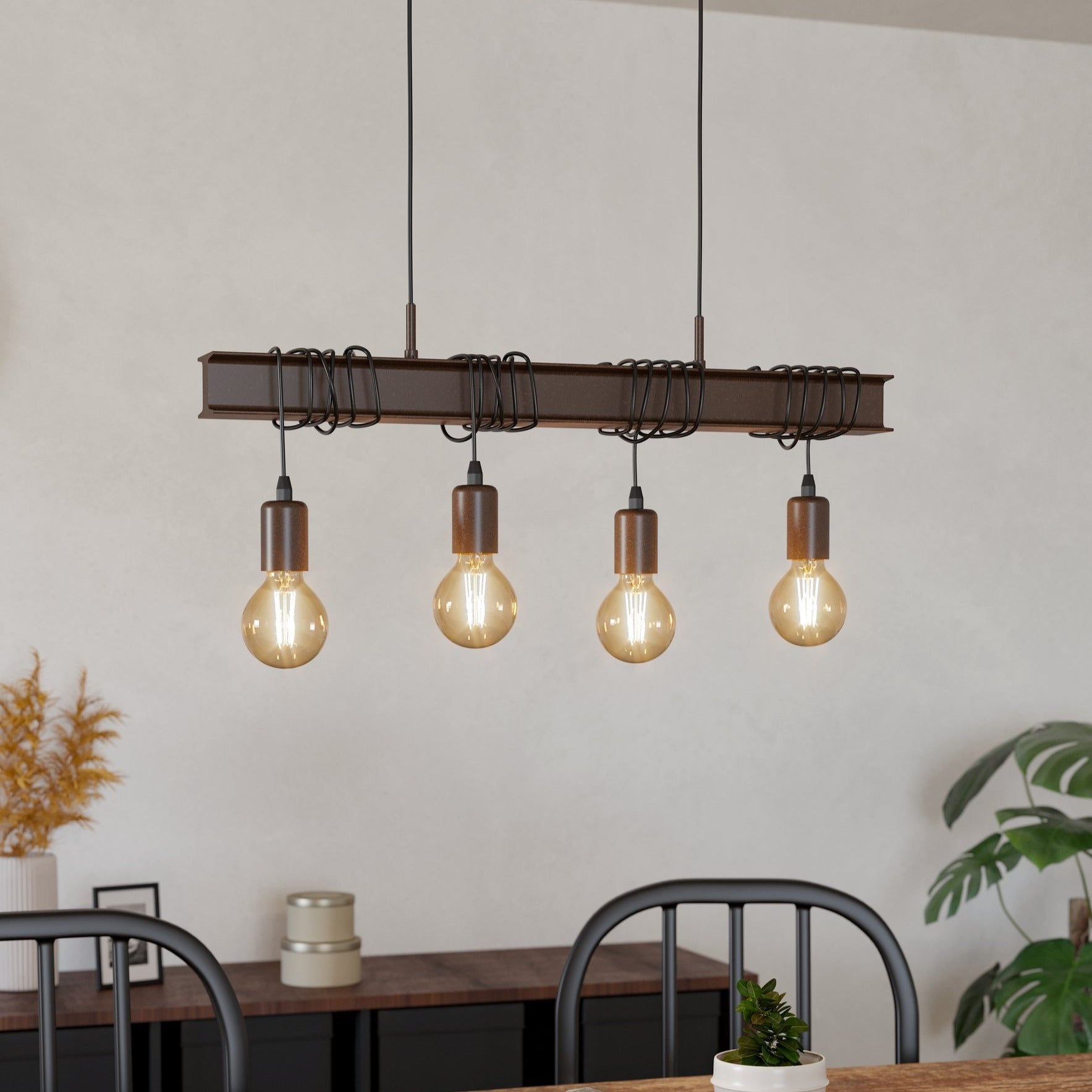 Lustra Vintage Brown TOWNSHEND 4 EGLO Lighting Fixtures