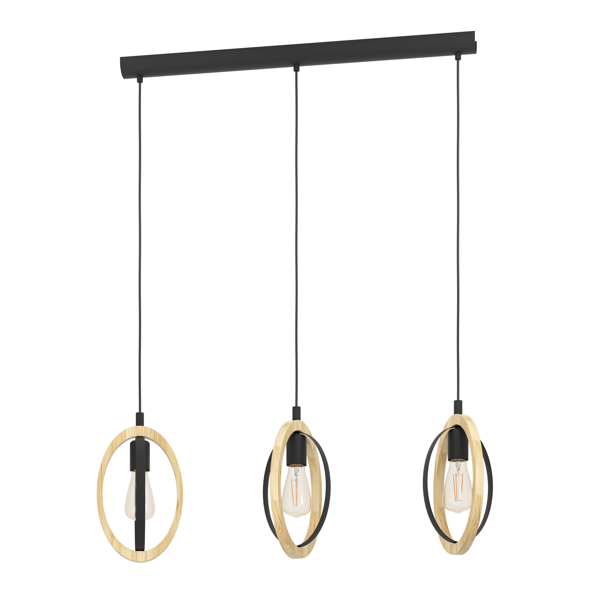 Lustra Suspendata BASILDON Nature Black 110CM NEAGRA / VINTAGE SI RETRO DESIGN / 110CM Chandeliers