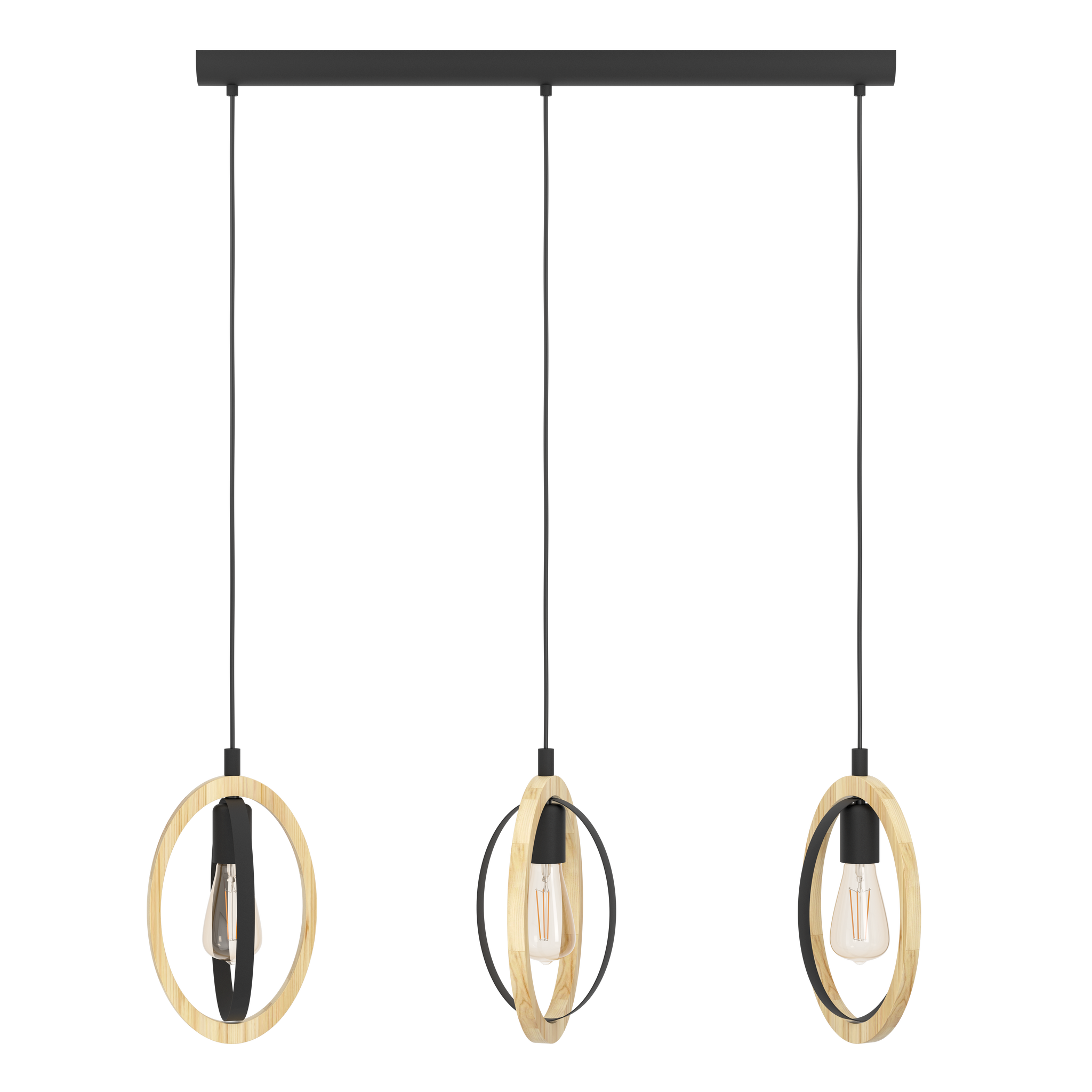 Lustra Suspendata BASILDON Nature Black 110CM NEAGRA / VINTAGE SI RETRO DESIGN / 110CM Chandeliers