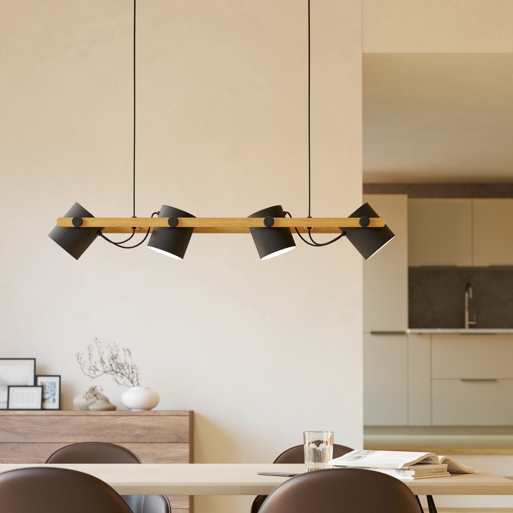 Lustra Suspendata HORNWOOD 110CM NEAGRA / SUSPENDATE / 110CM Chandeliers