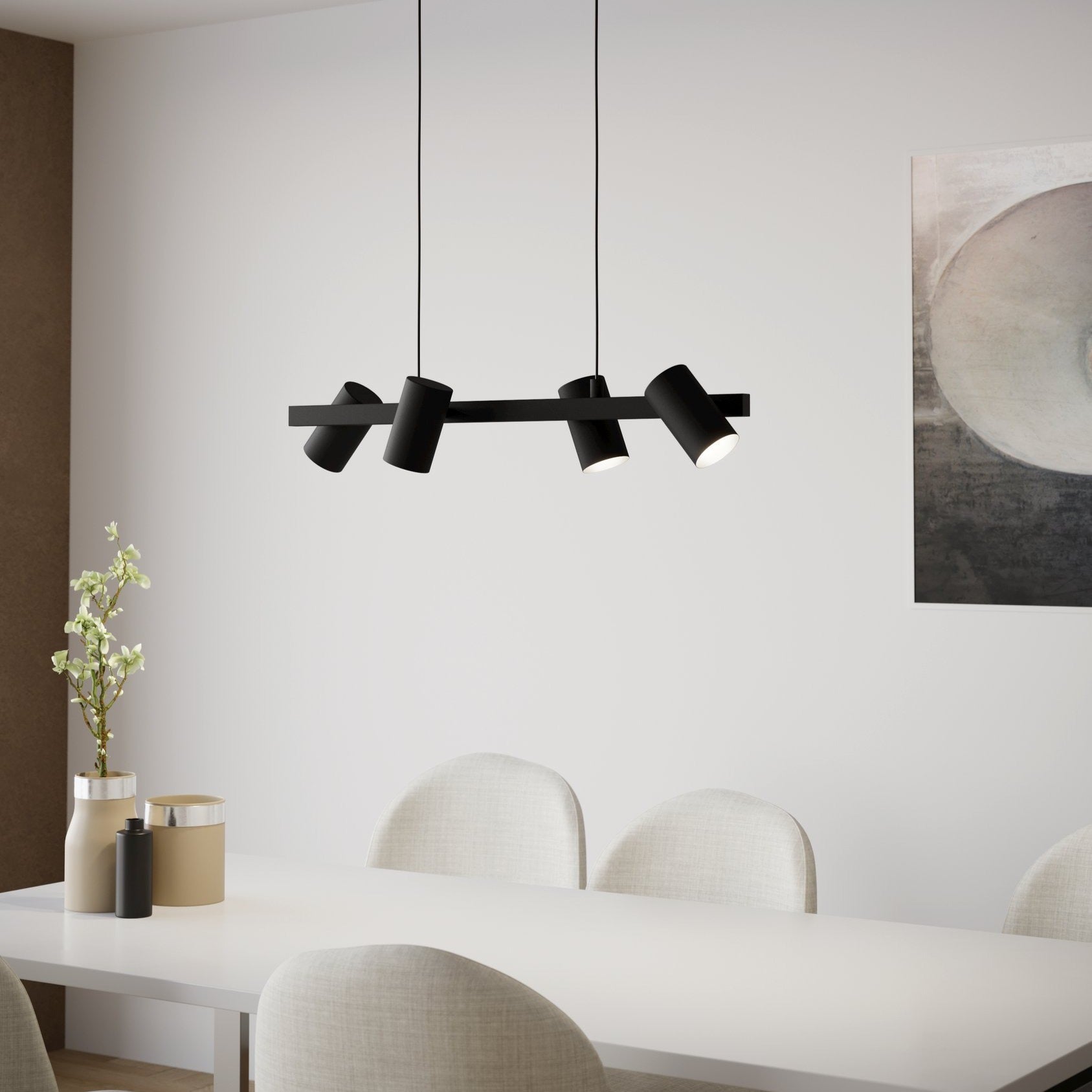 Lustra Suspendata GATUELA 1 Black 110CM NEAGRA / VINTAGE SI RETRO DESIGN / 110CM Chandeliers