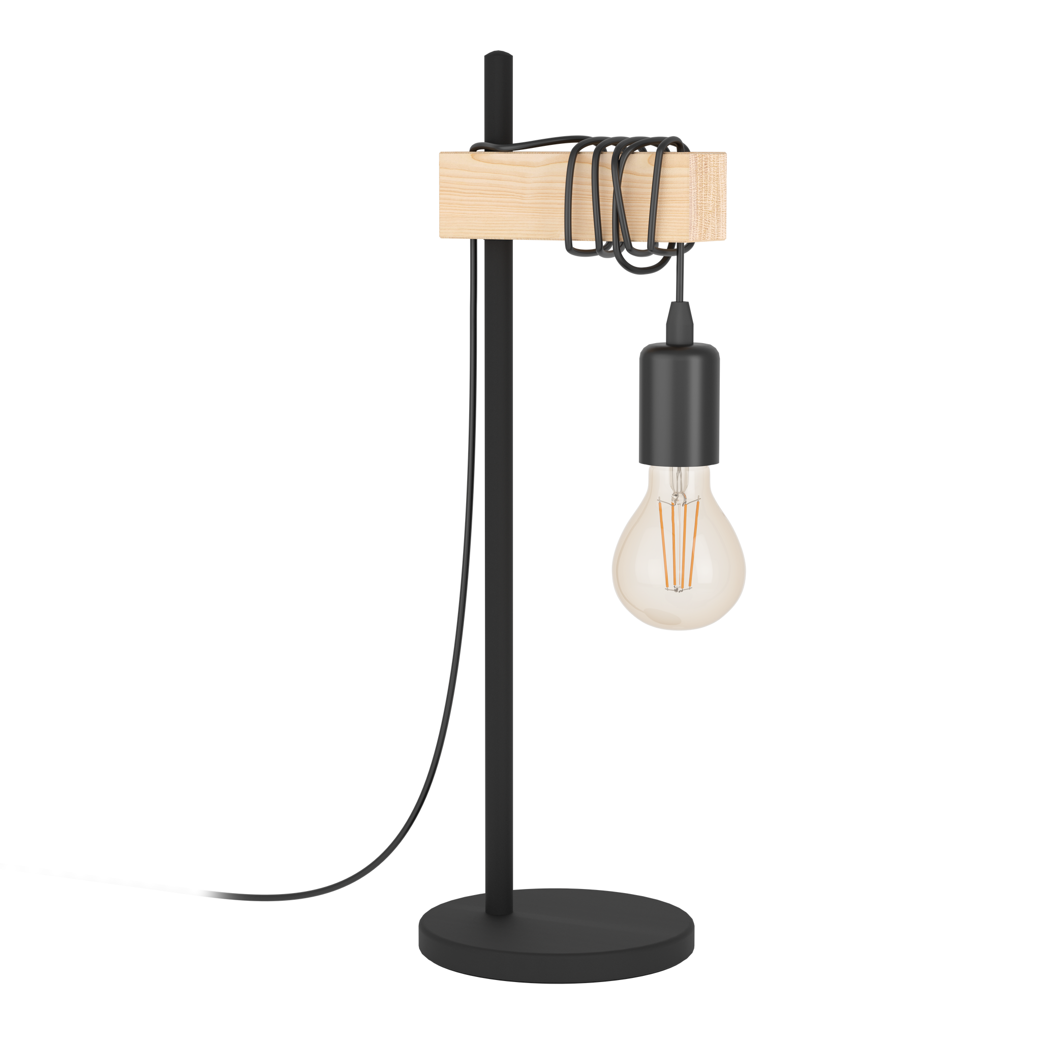 Veioza TOWNSHEND Black & Wood 50CM Eglo