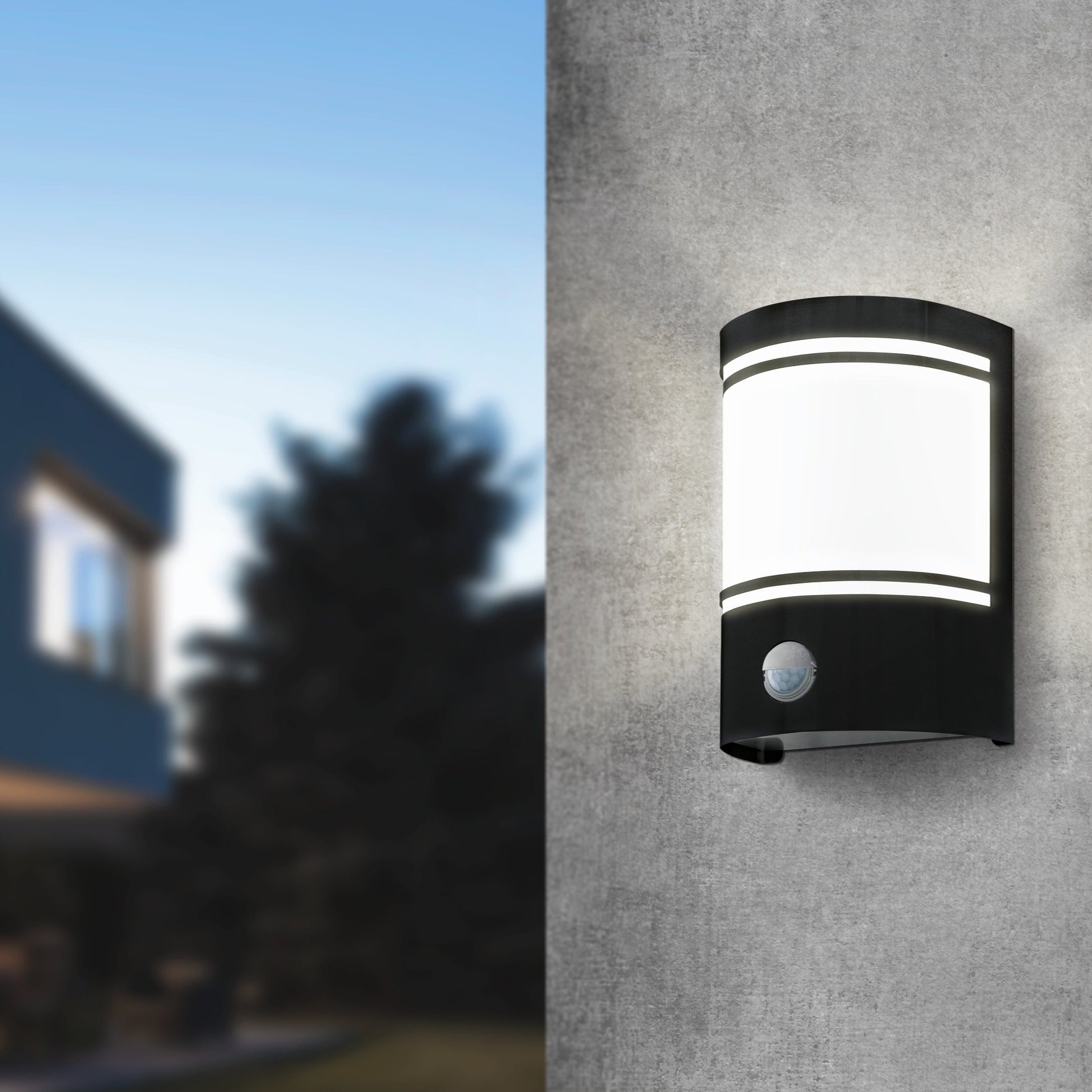 Aplica Exterior CERNO Black cu Senzor 20CM NEAGRA / APLICA PERETE Wall Light Fixtures