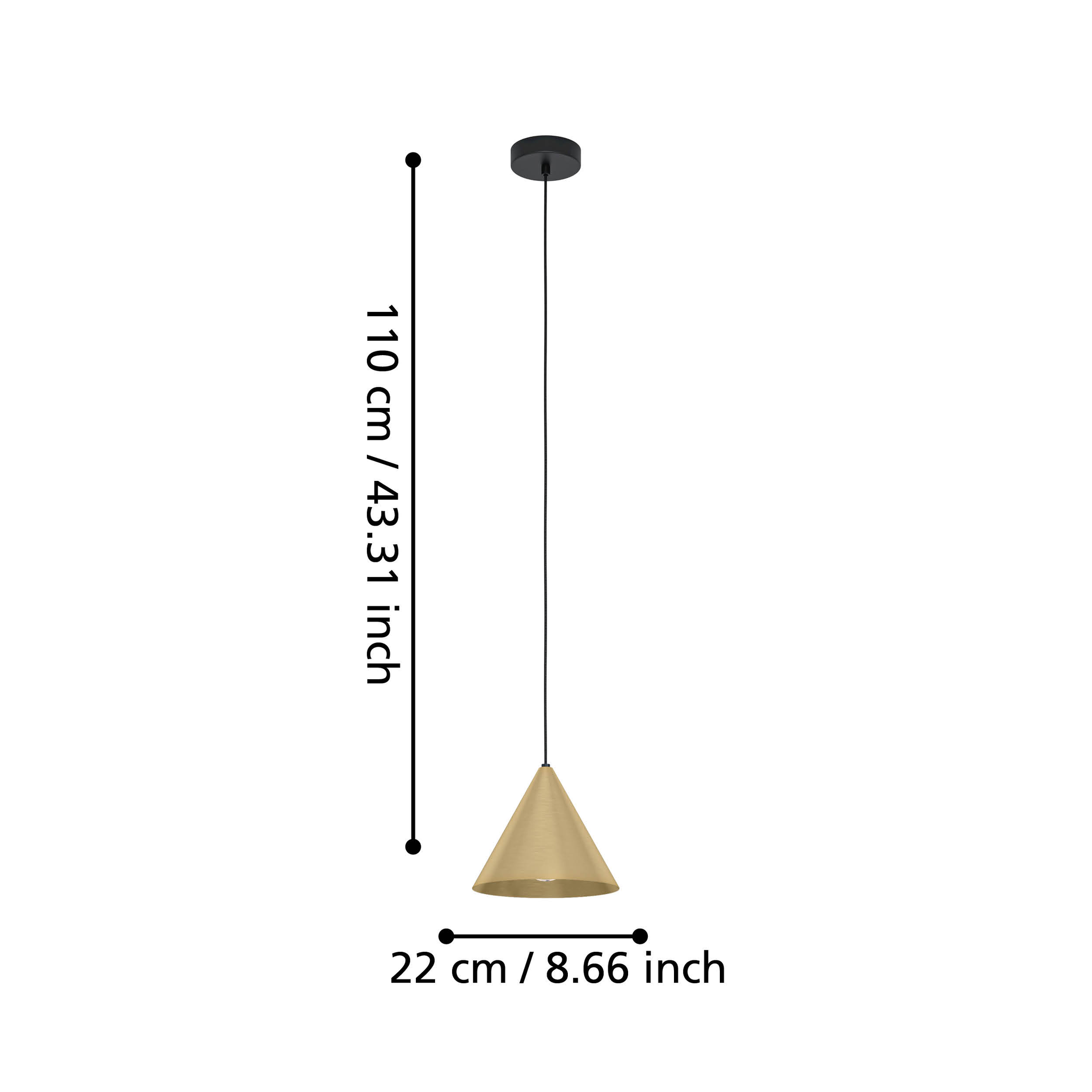 Pendul NARICES Gold 1xE27 Eglo Ø22CM