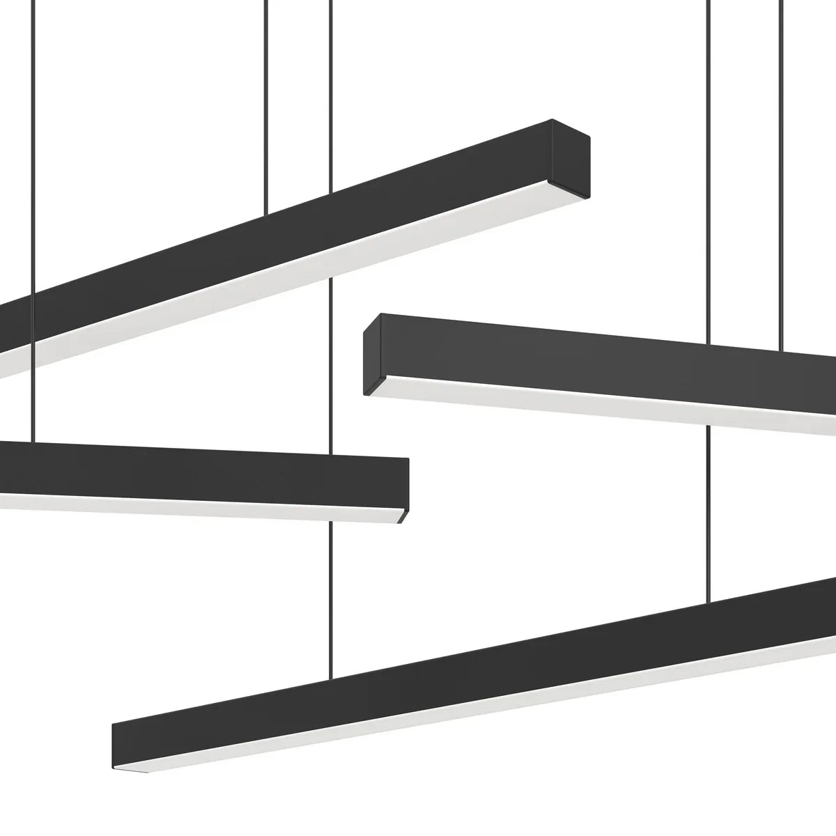 Lustra LED Suspendata Lines Black Echivalent 600W Eglo 39915 NEAGRA / SUSPENDATE Chandeliers