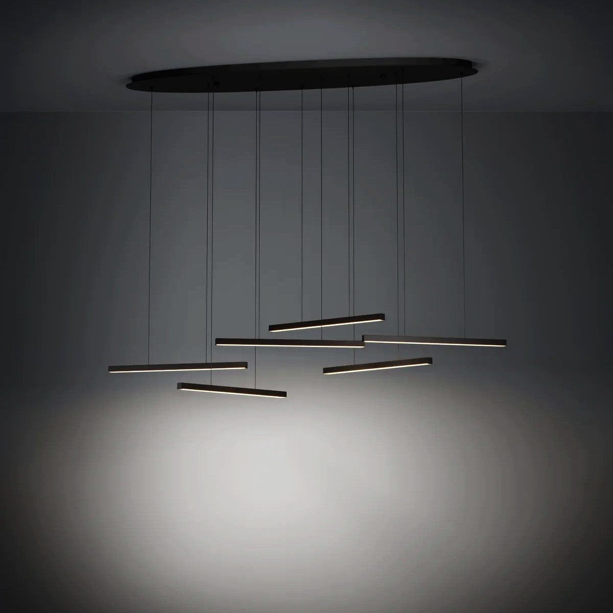 Lustra LED Suspendata Lines Black Echivalent 600W Eglo 39915 NEAGRA / SUSPENDATE Chandeliers