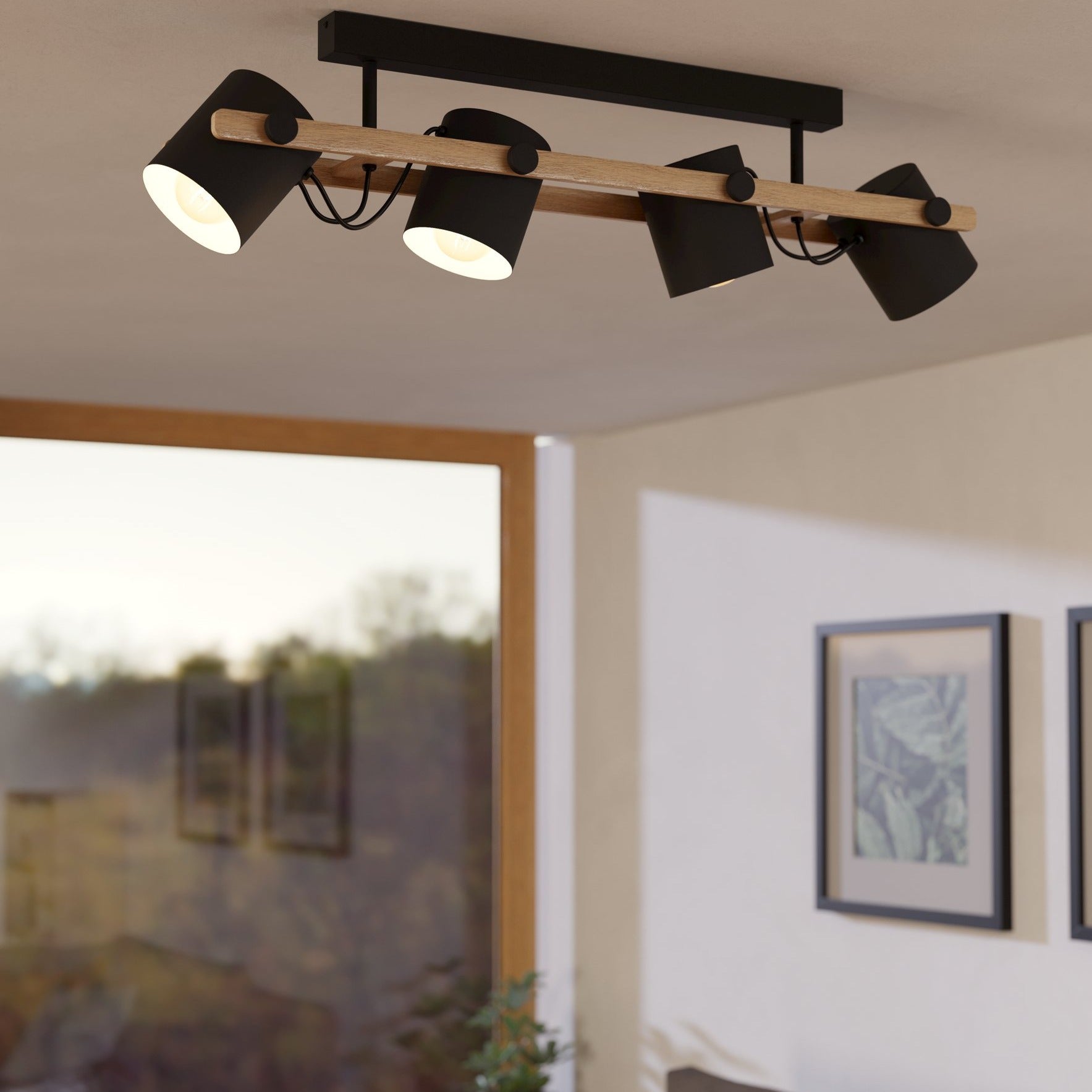 Lustra HORNWOOD Black & Brown 100CM NEAGRA / VINTAGE SI RETRO DESIGN / 100CM Chandeliers