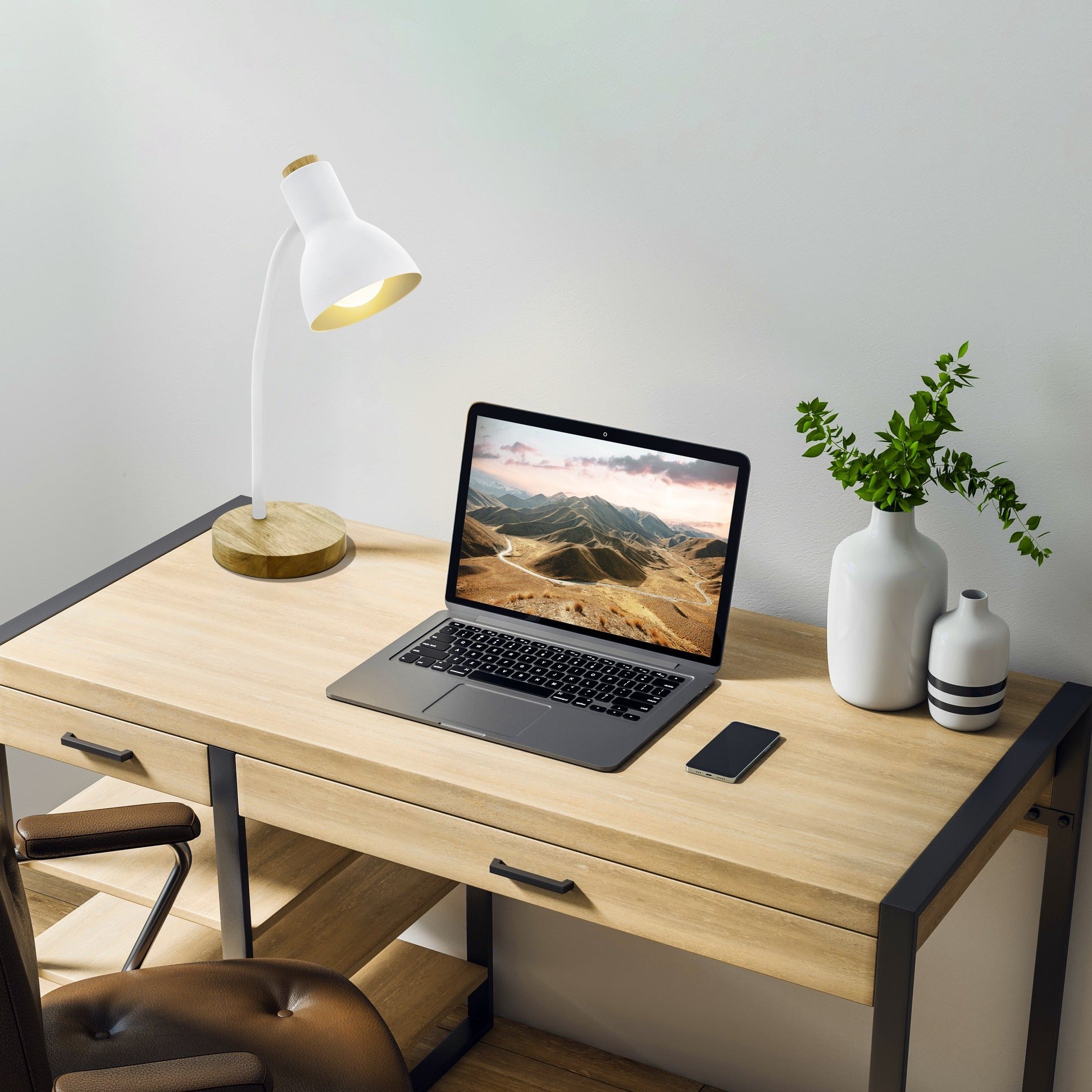 Veioza VERADAL White & Wood 49CM Eglo