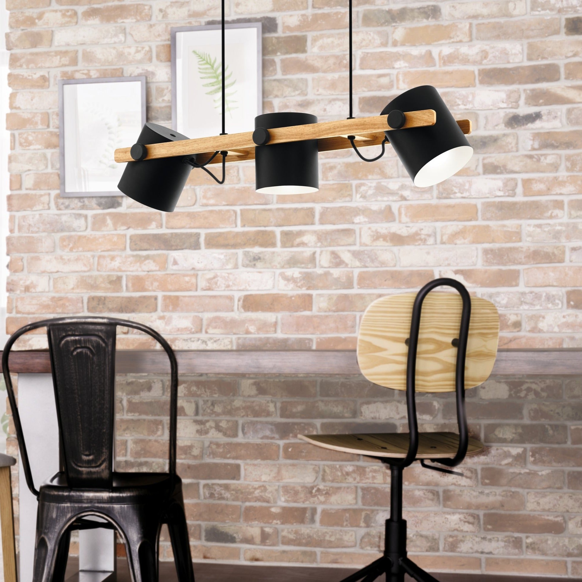 Lustra Suspendata HORNWOOD Black 110CM NEAGRA / VINTAGE SI RETRO DESIGN / 110CM Chandeliers