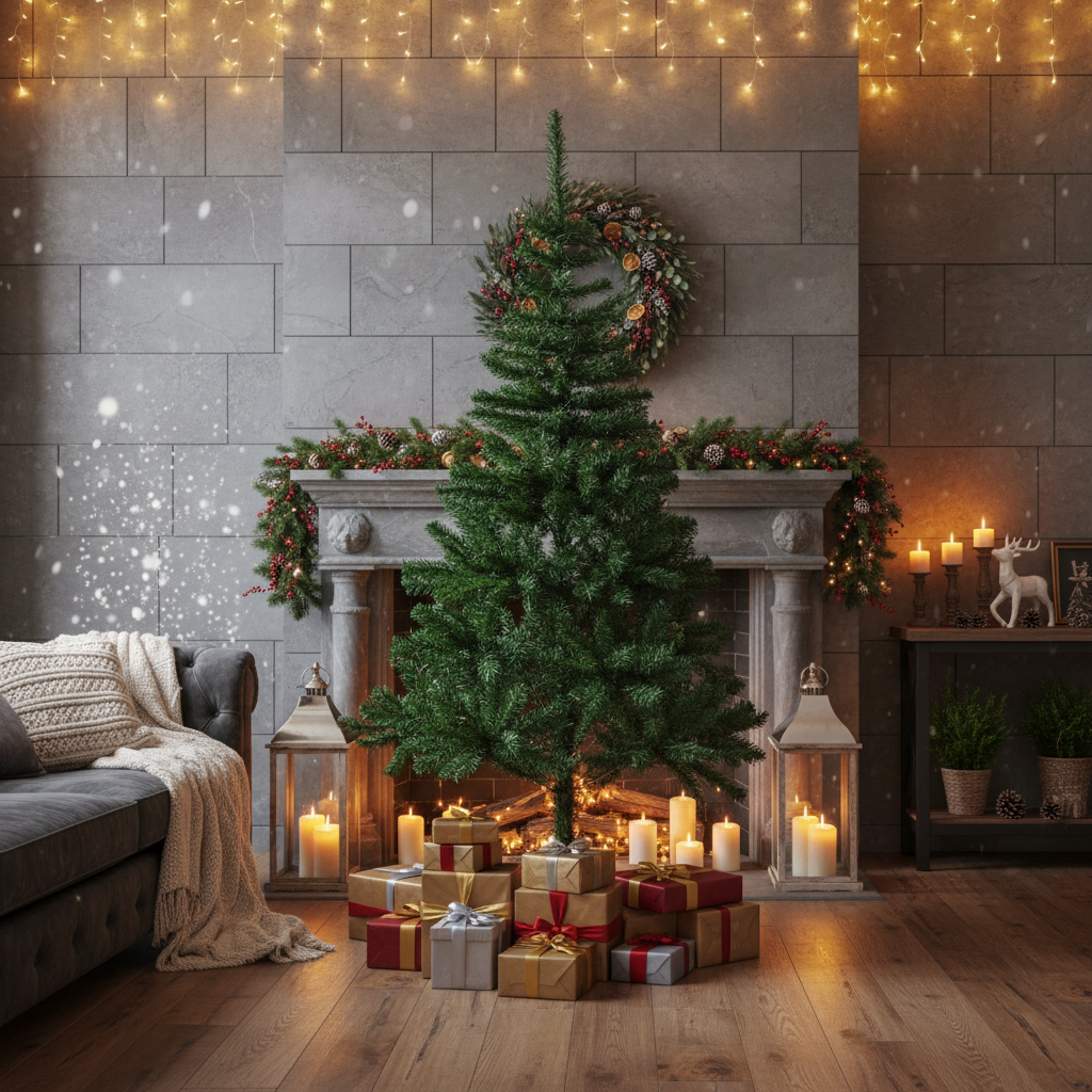 Brad Artificial de Craciun 210cm Suport Metalic - CA-9