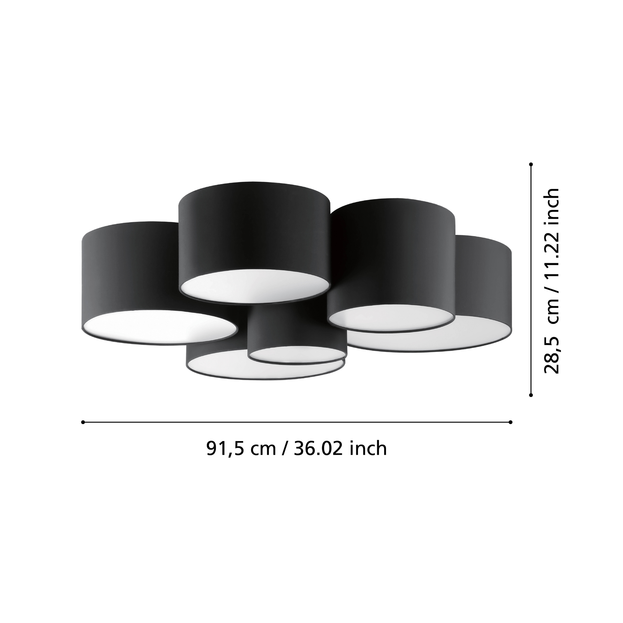 Lustra PASTORE 2 Black 99CM Eglo NEAGRA / 99CM Lighting Fixtures