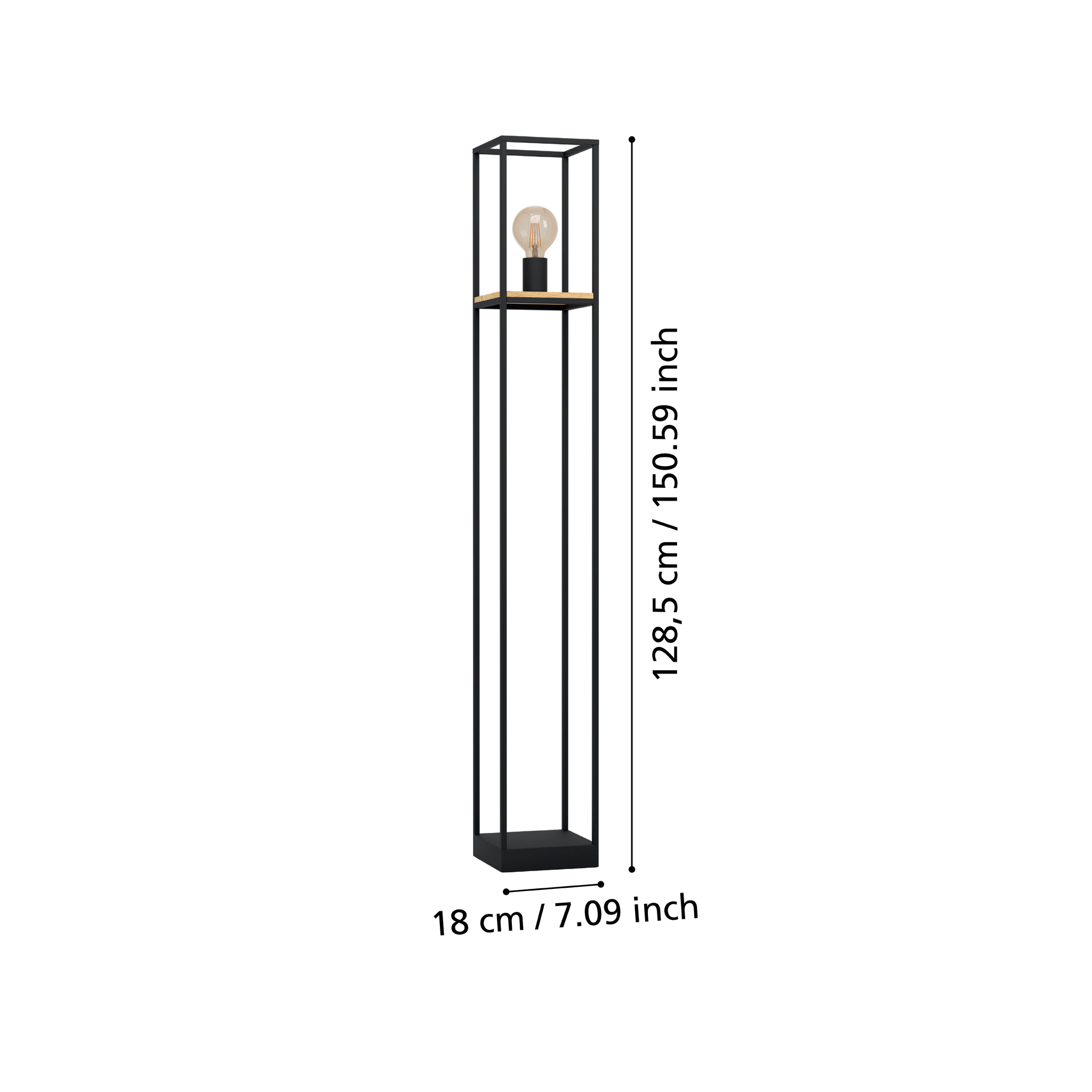 Lampadar LIBERTAD Black & Brown 128.5CM Eglo