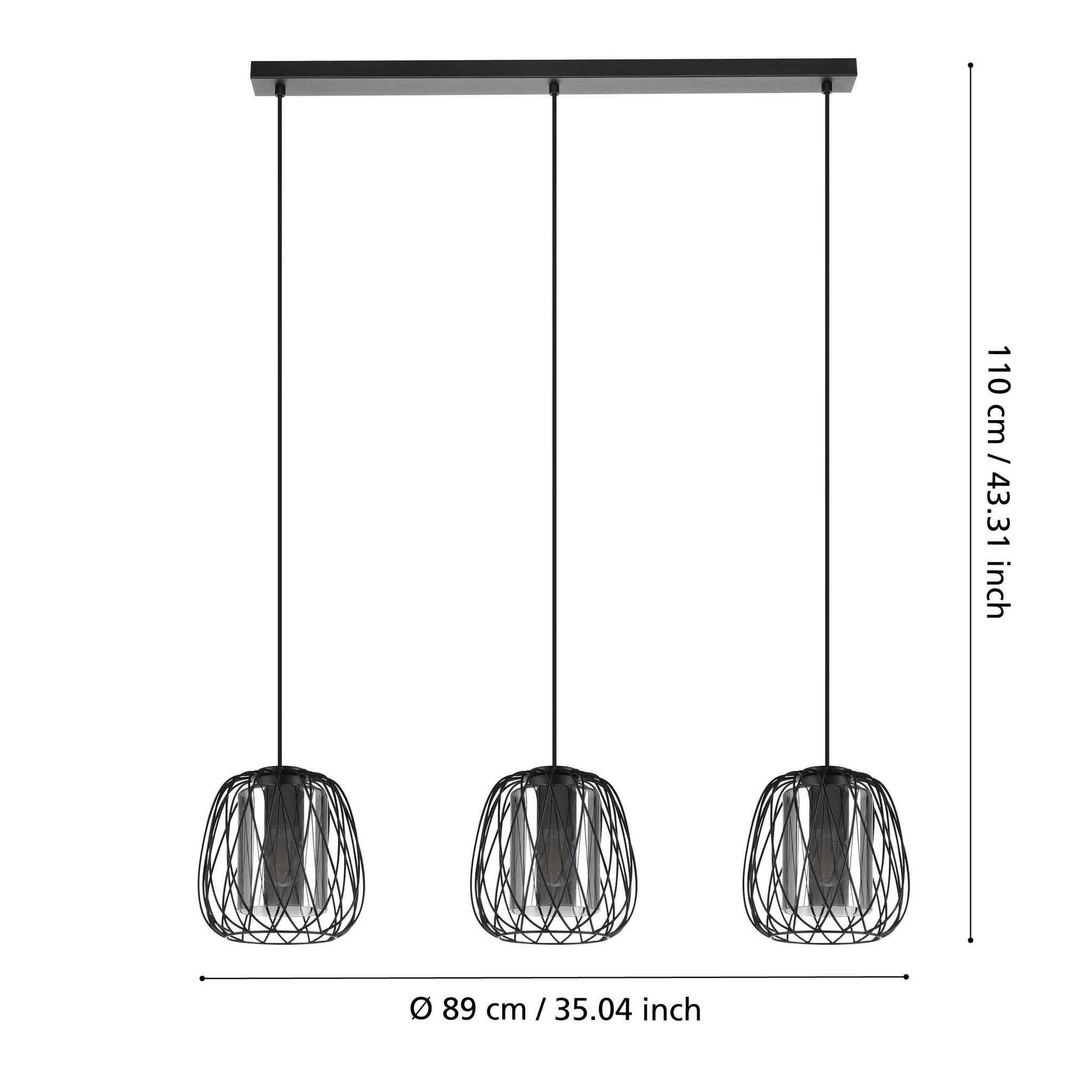 Lustra Suspendata FLORESTA Black 110CM NEAGRA / ABAJUR / 110CM Chandeliers
